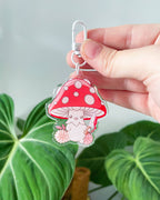 Mushroom Acrylic Charm | Cute Funny Floral Keychain