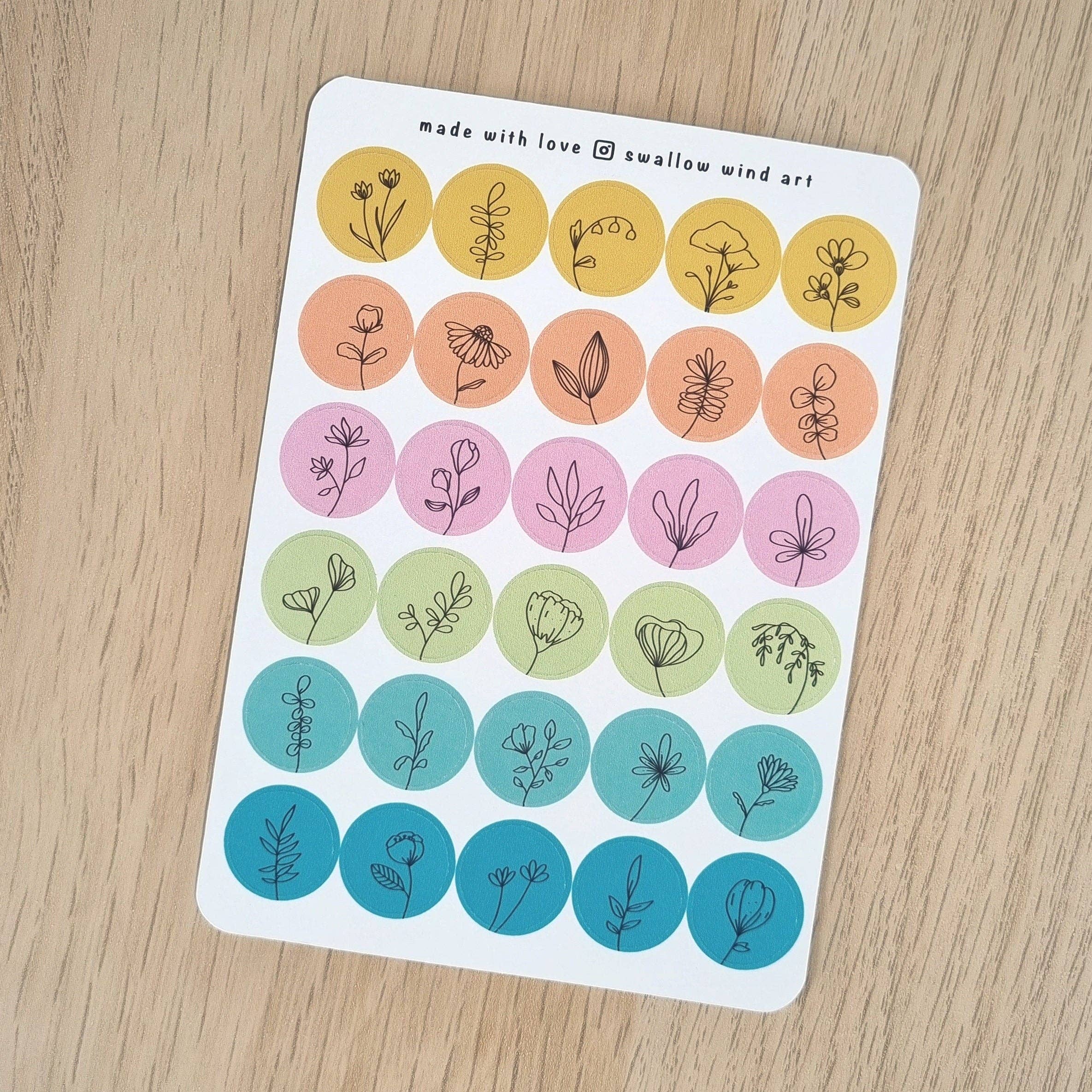 Sticker Sheet - Mini Round Dot Bullet Journal Stickers