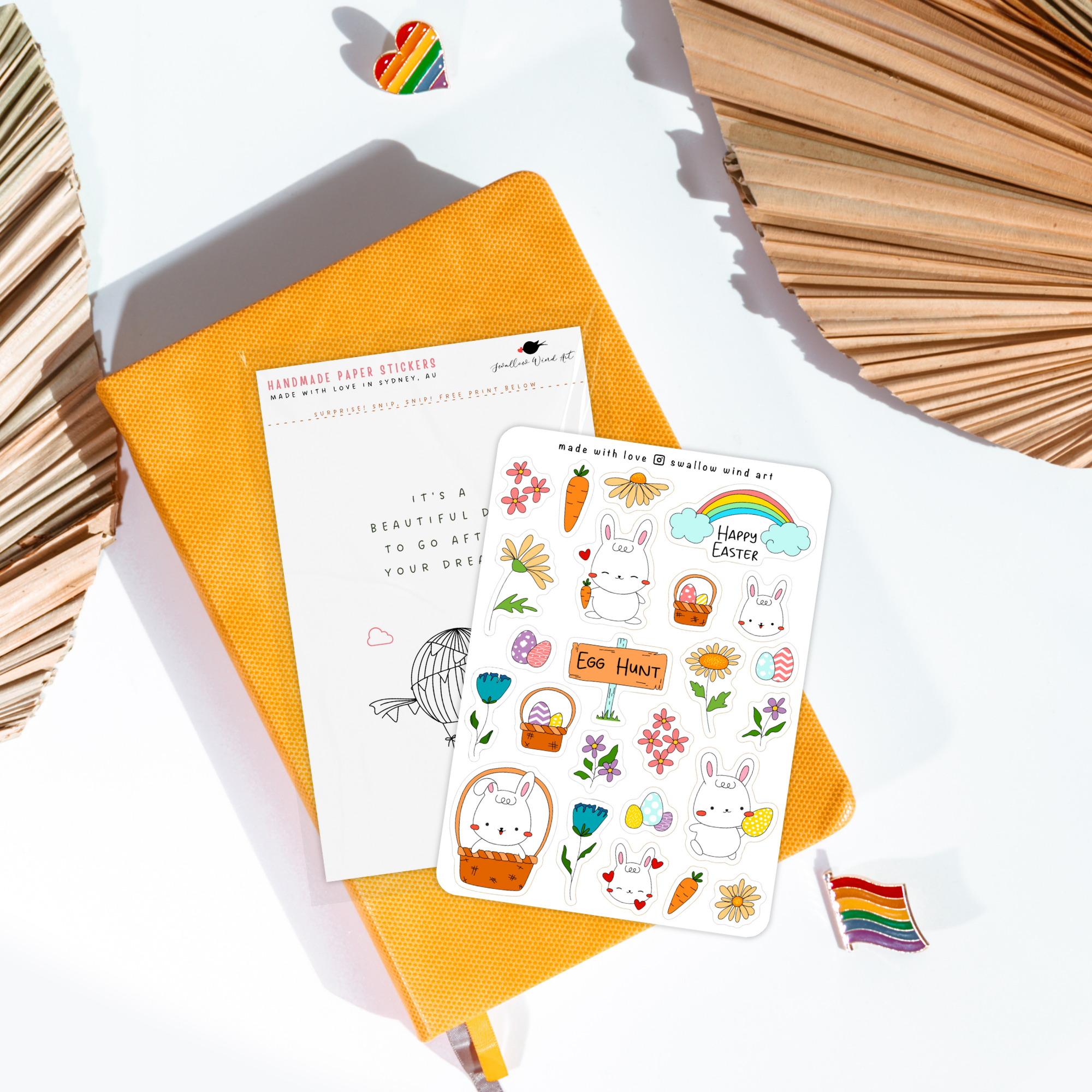 Sticker Sheet - Bunny Easter Egg Hunt Journal Stickers