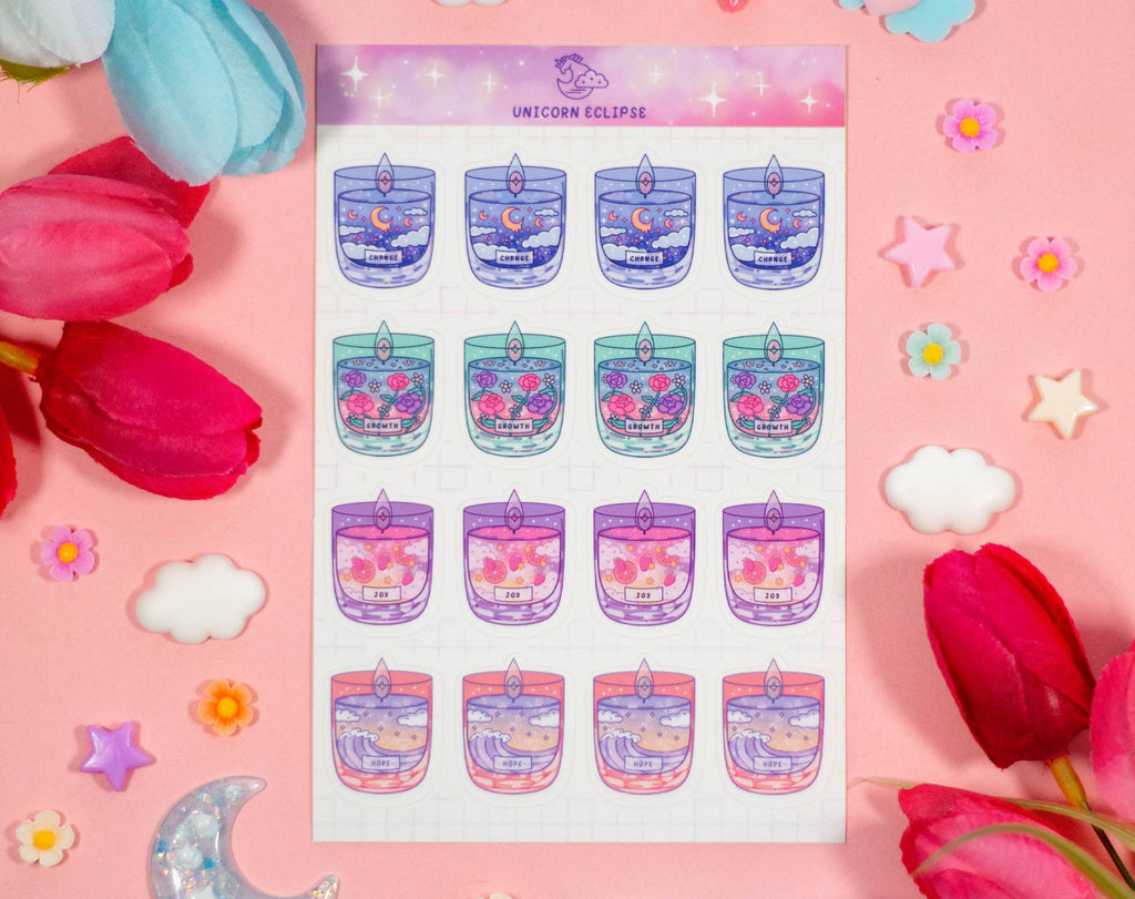 Affirmation Candles Sticker Sheet