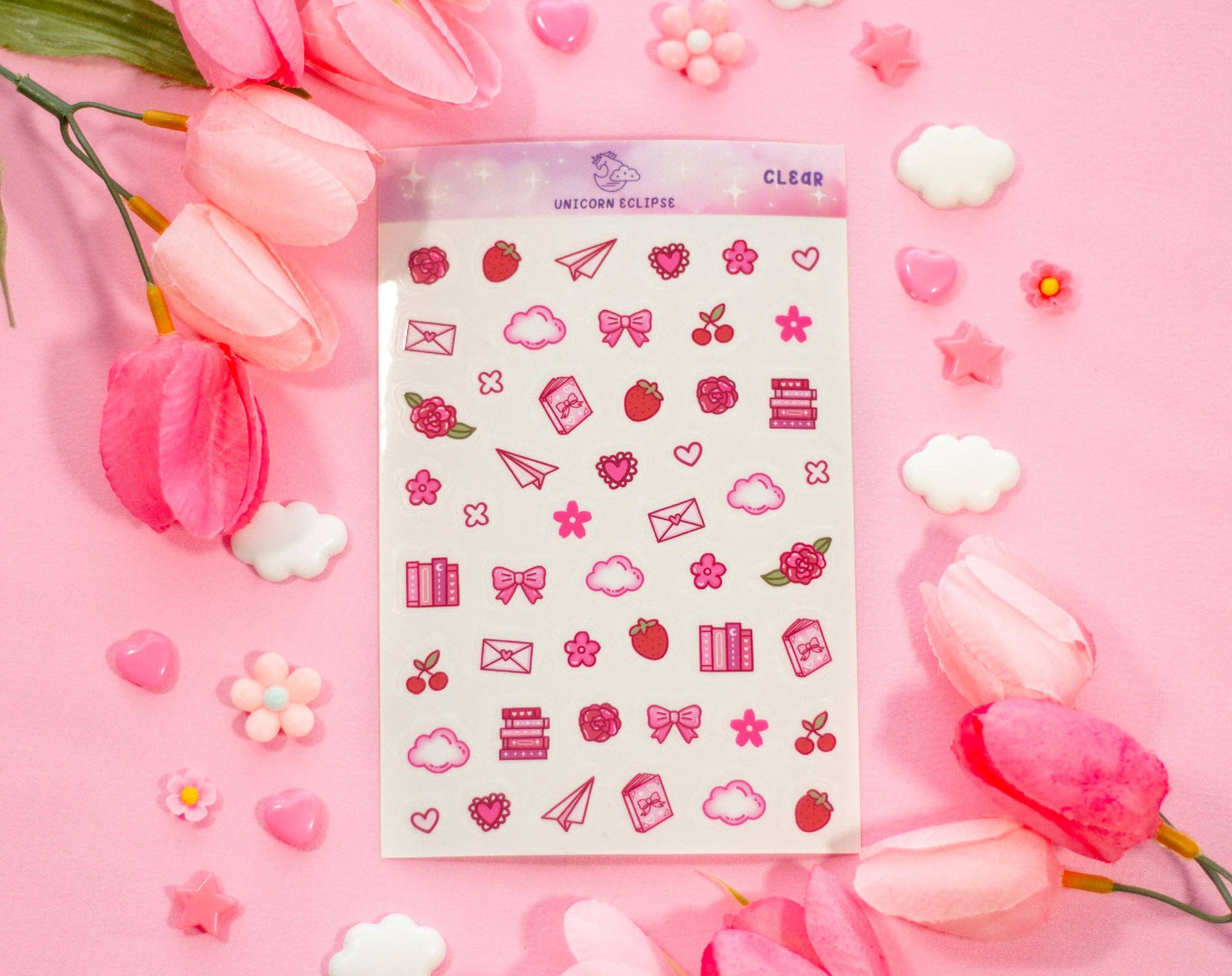 Love Story Clear Deco Sticker Sheet