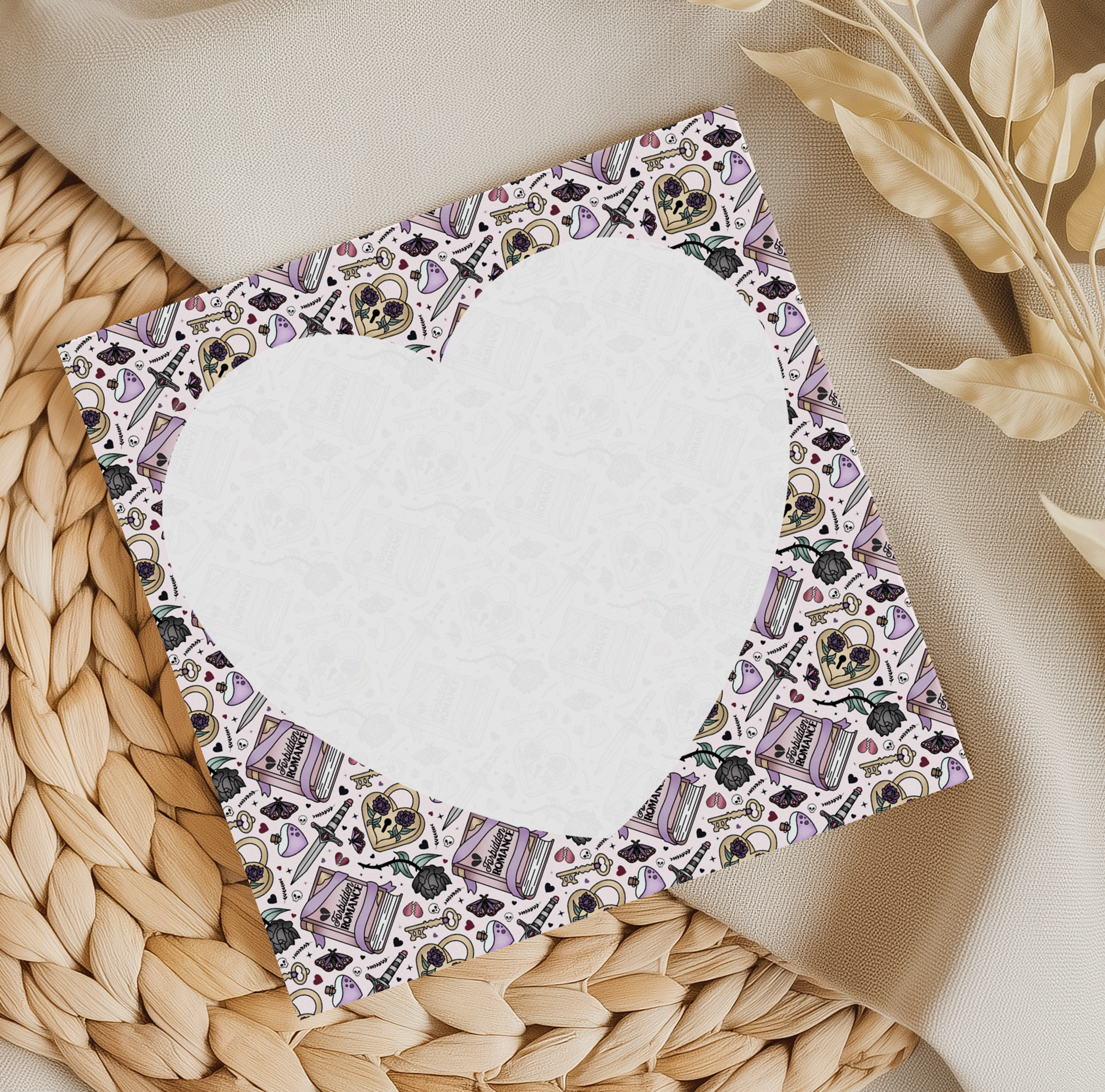 Forbidden Romance Heart Memo Pad