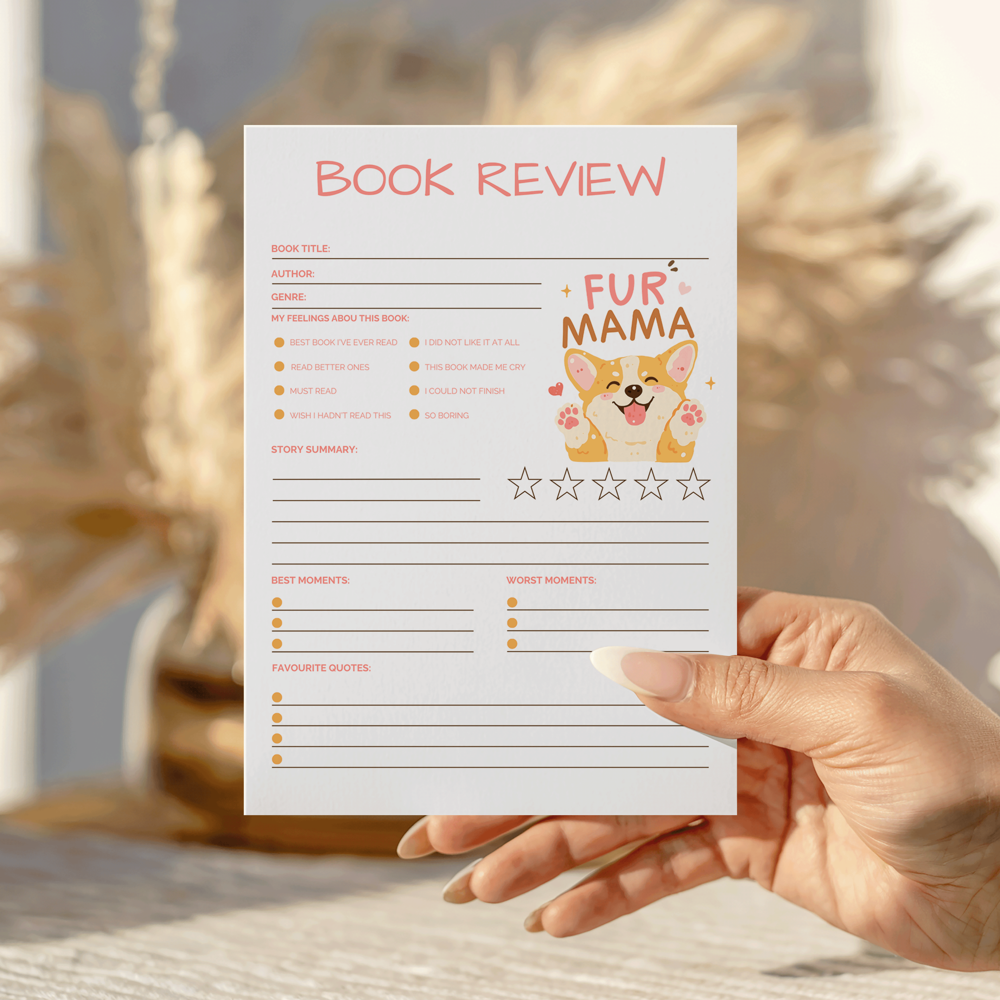 Fur Mama Book Review Notepad
