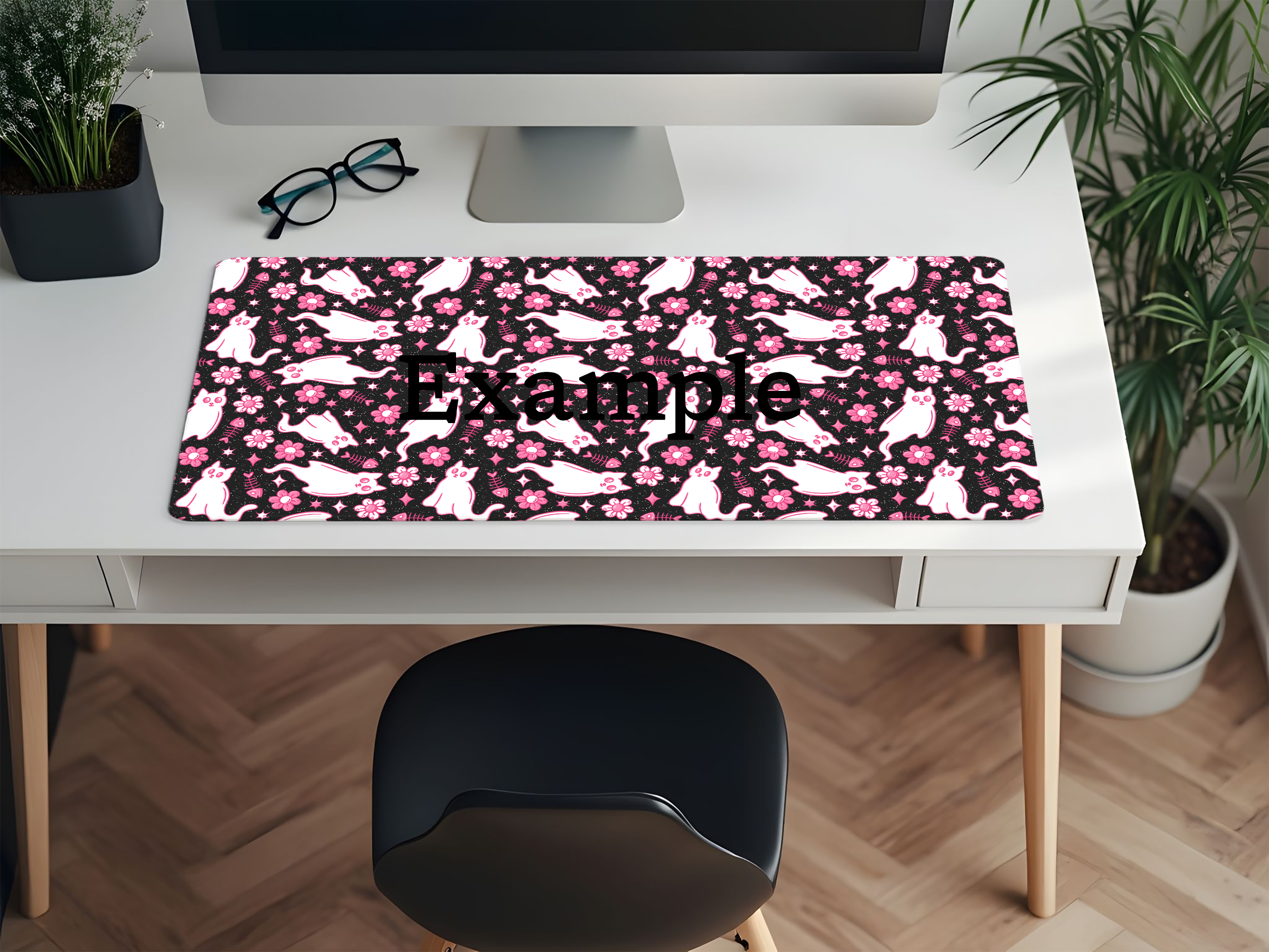 Ghost Cat Desk Mat - PRE ORDER