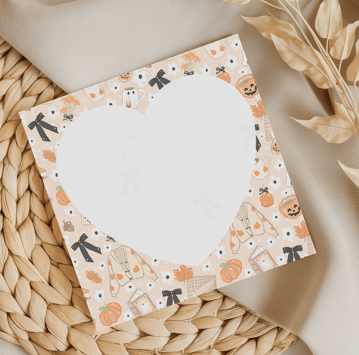 Cozy Halloween Heart Memo Pad