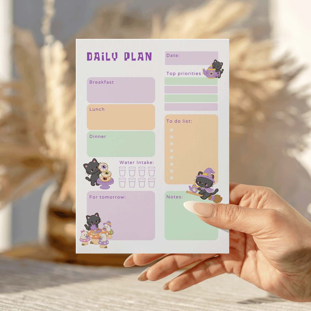 Halloween Cat Daily Plan Notepad