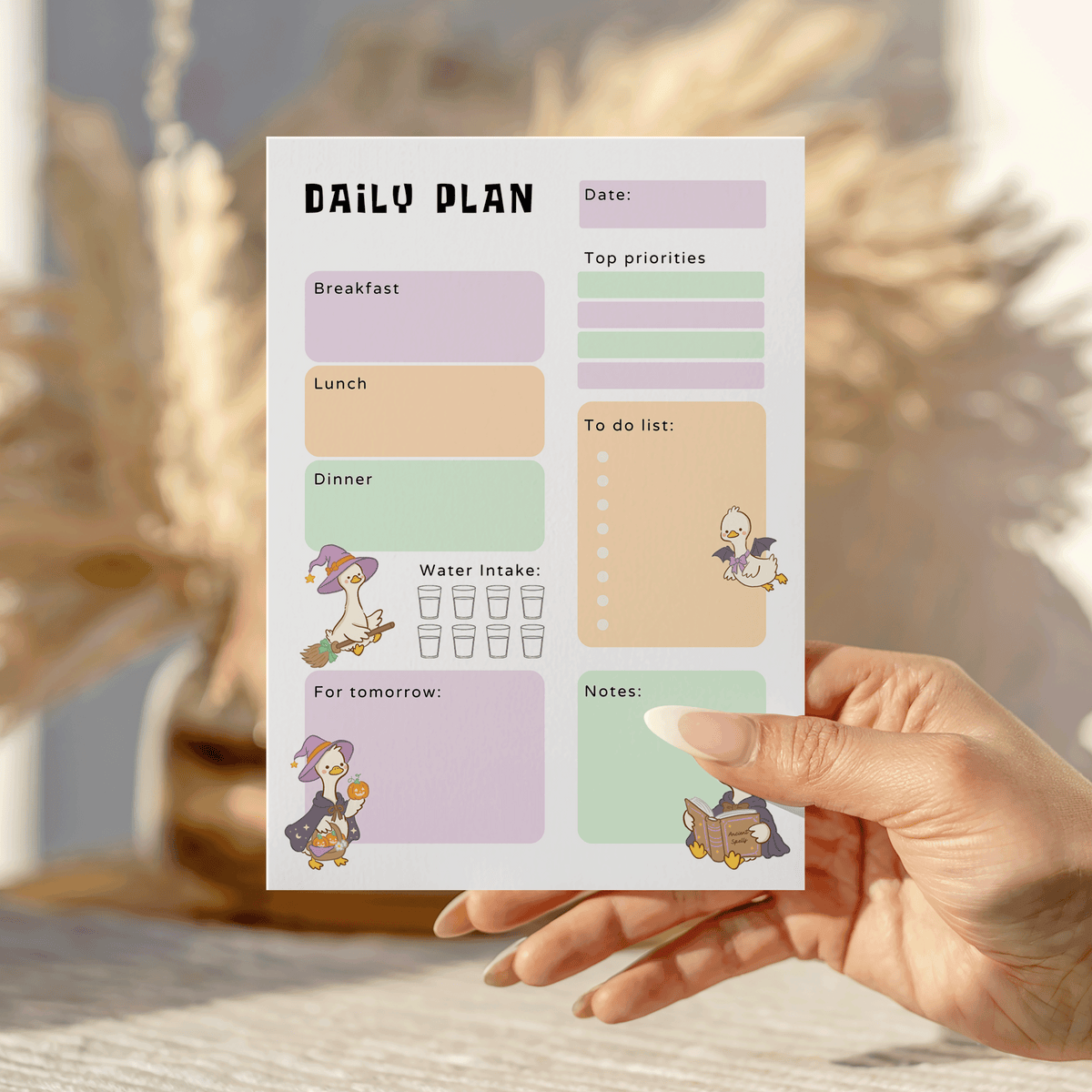 Halloween Goose Daily Plan Notepad