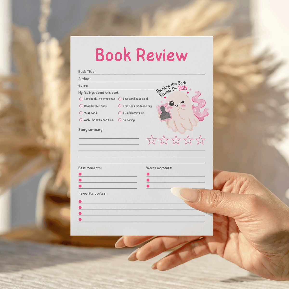 Haunting him back Book Review Notepad