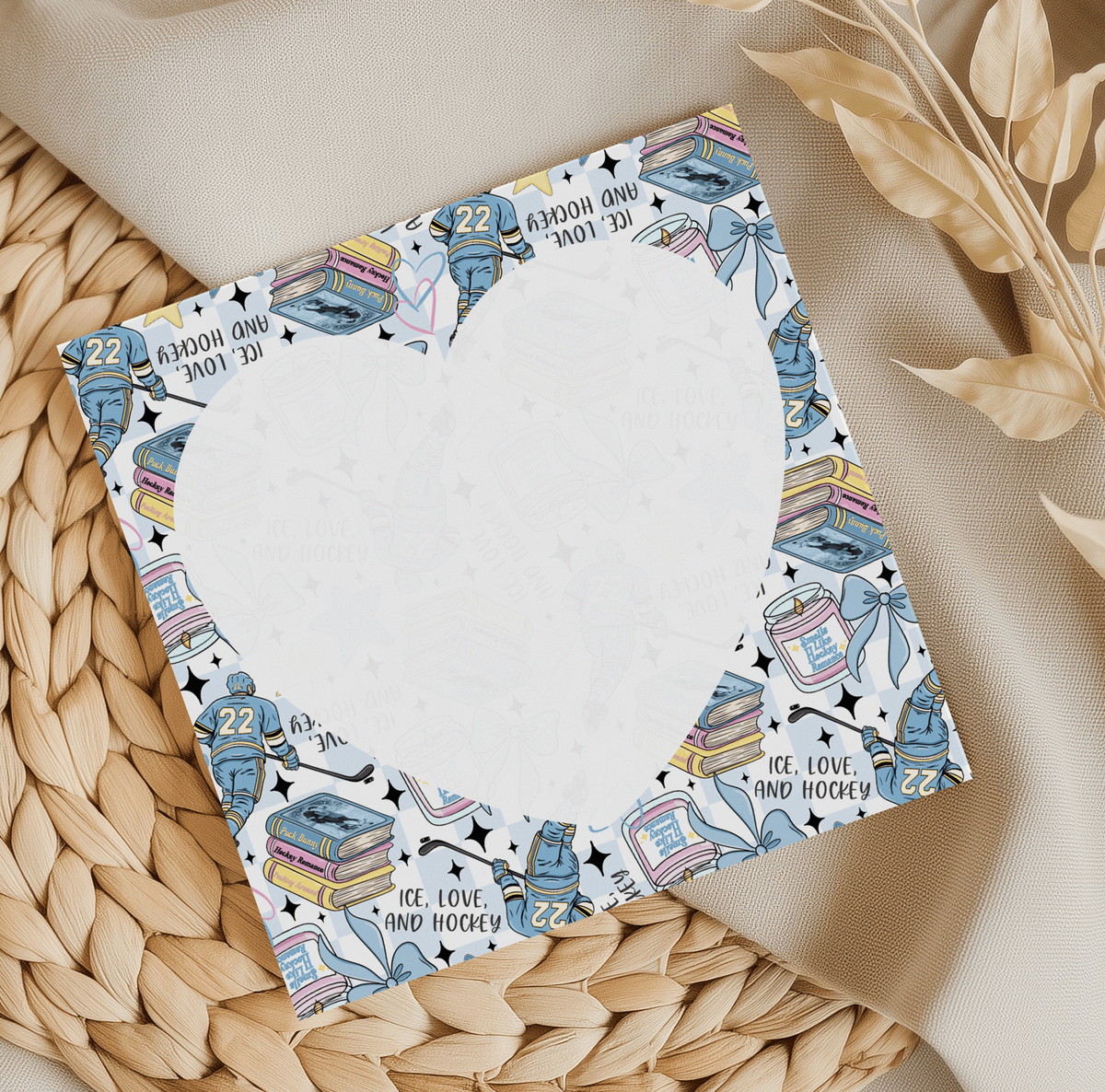 Ice Love Hockey Heart Memo Pad