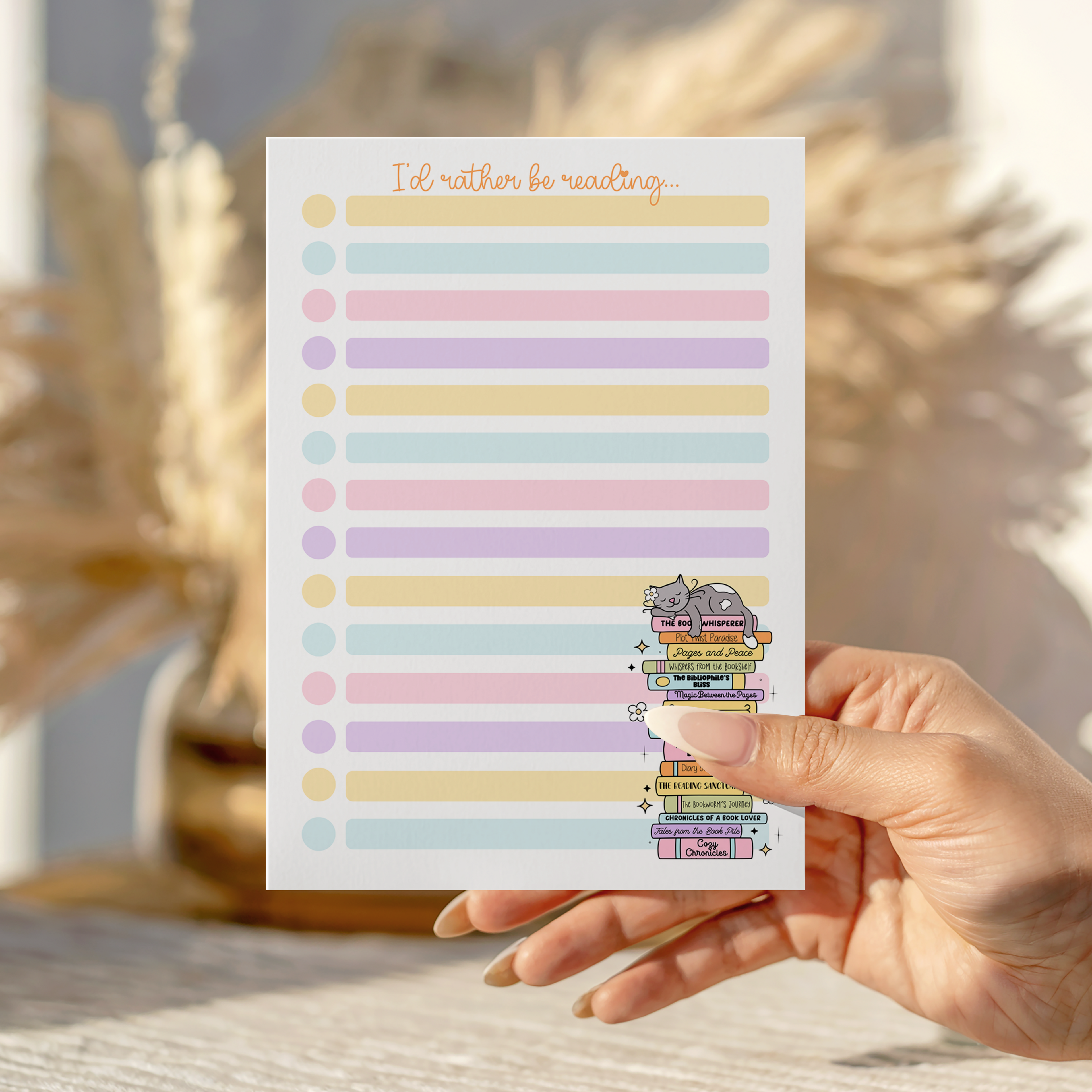 I'd rather be reading to do list Notepad