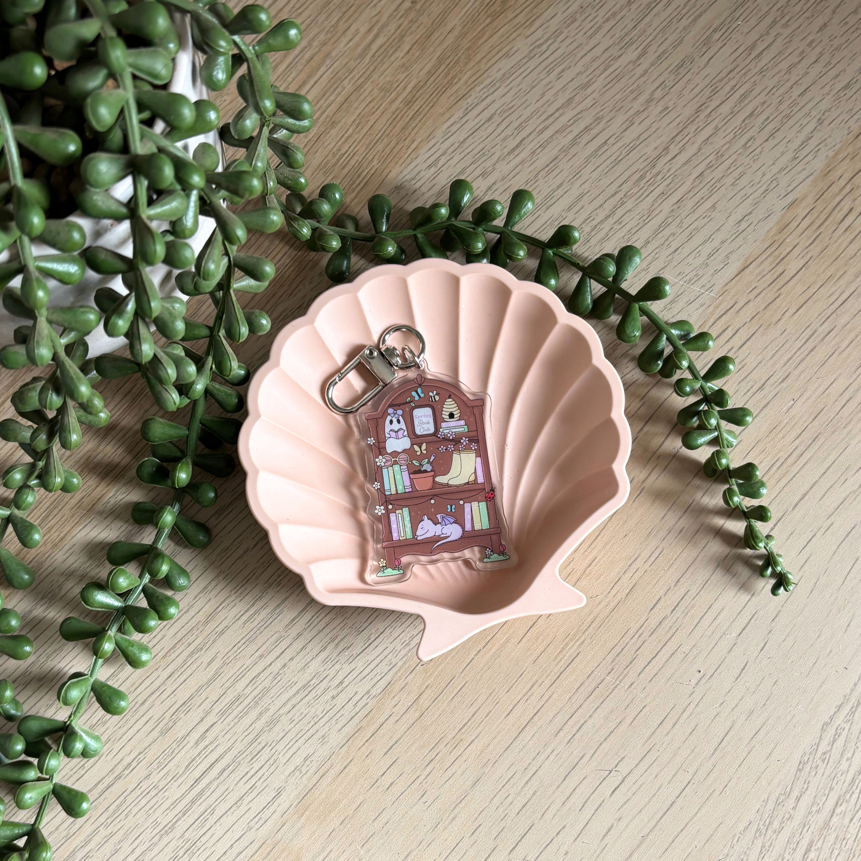 Spring bookclub shelf Keyring