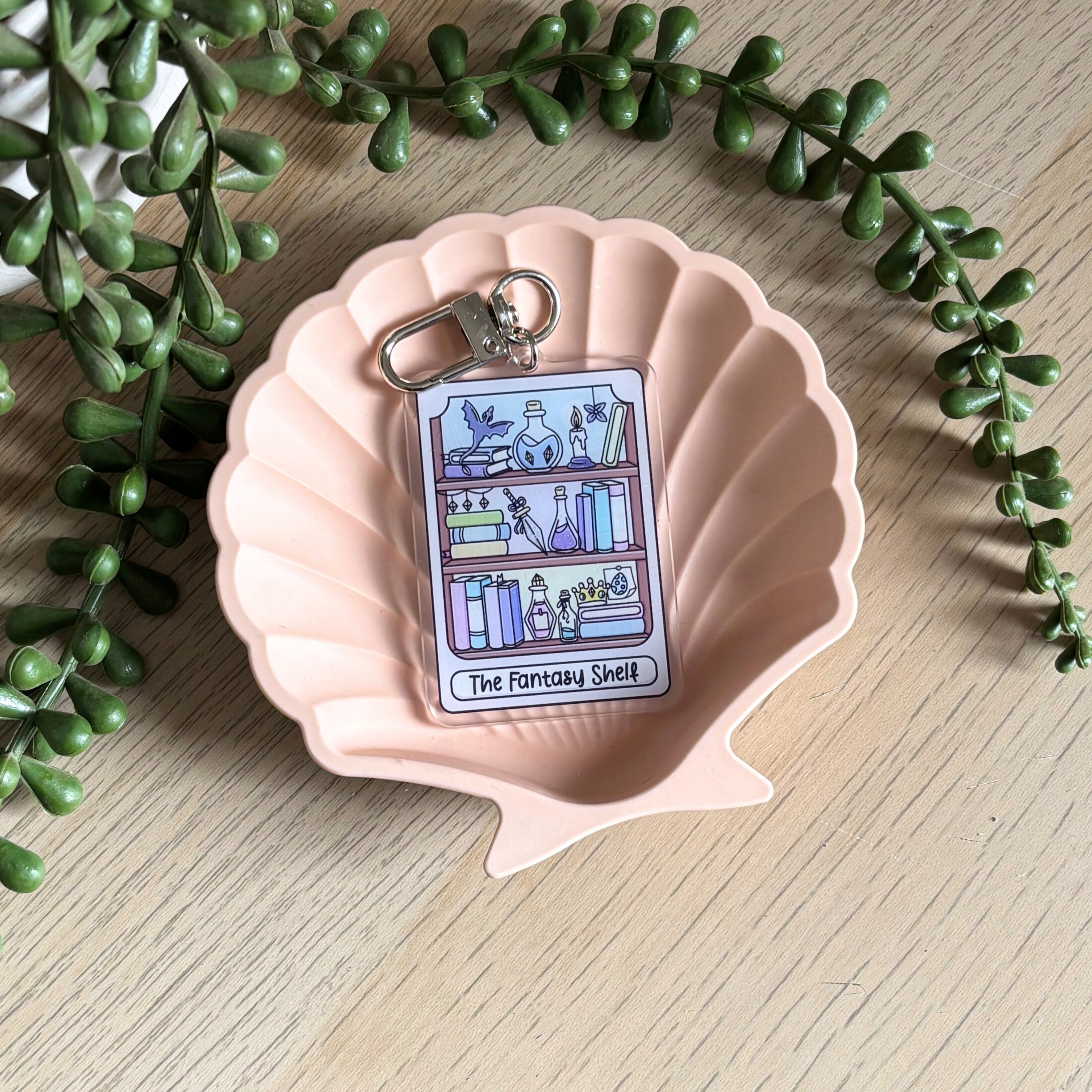 Fantasy Bookshelf Keyring