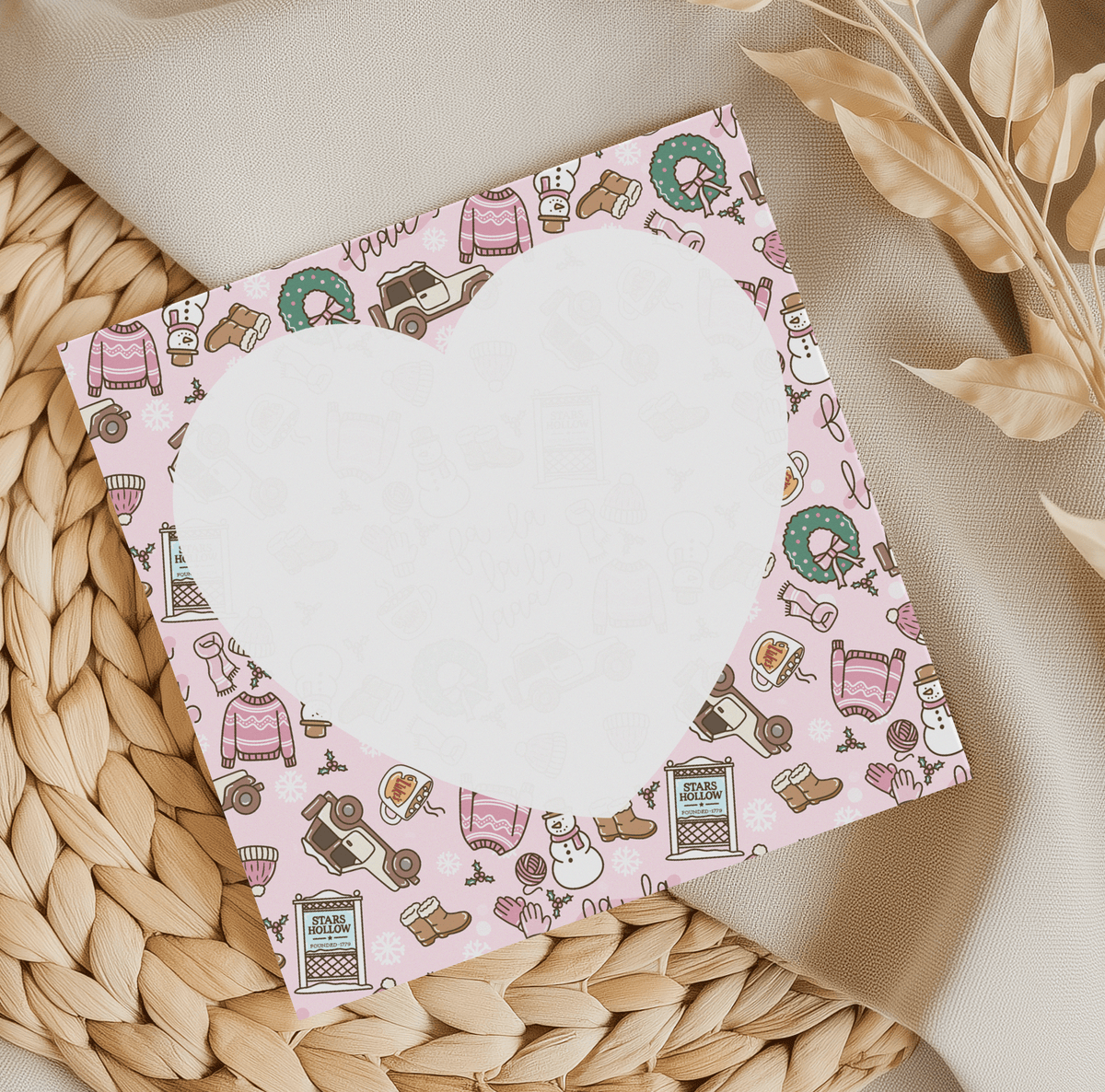 La la la Christmas Heart Memo Pad