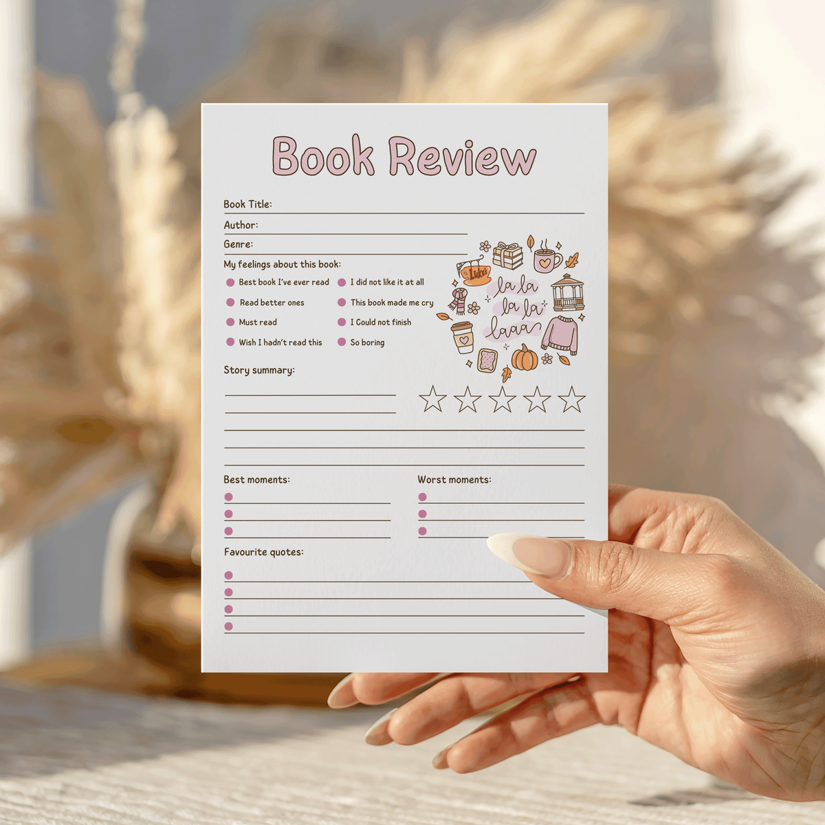 La la la la 2 Book Review Notepad