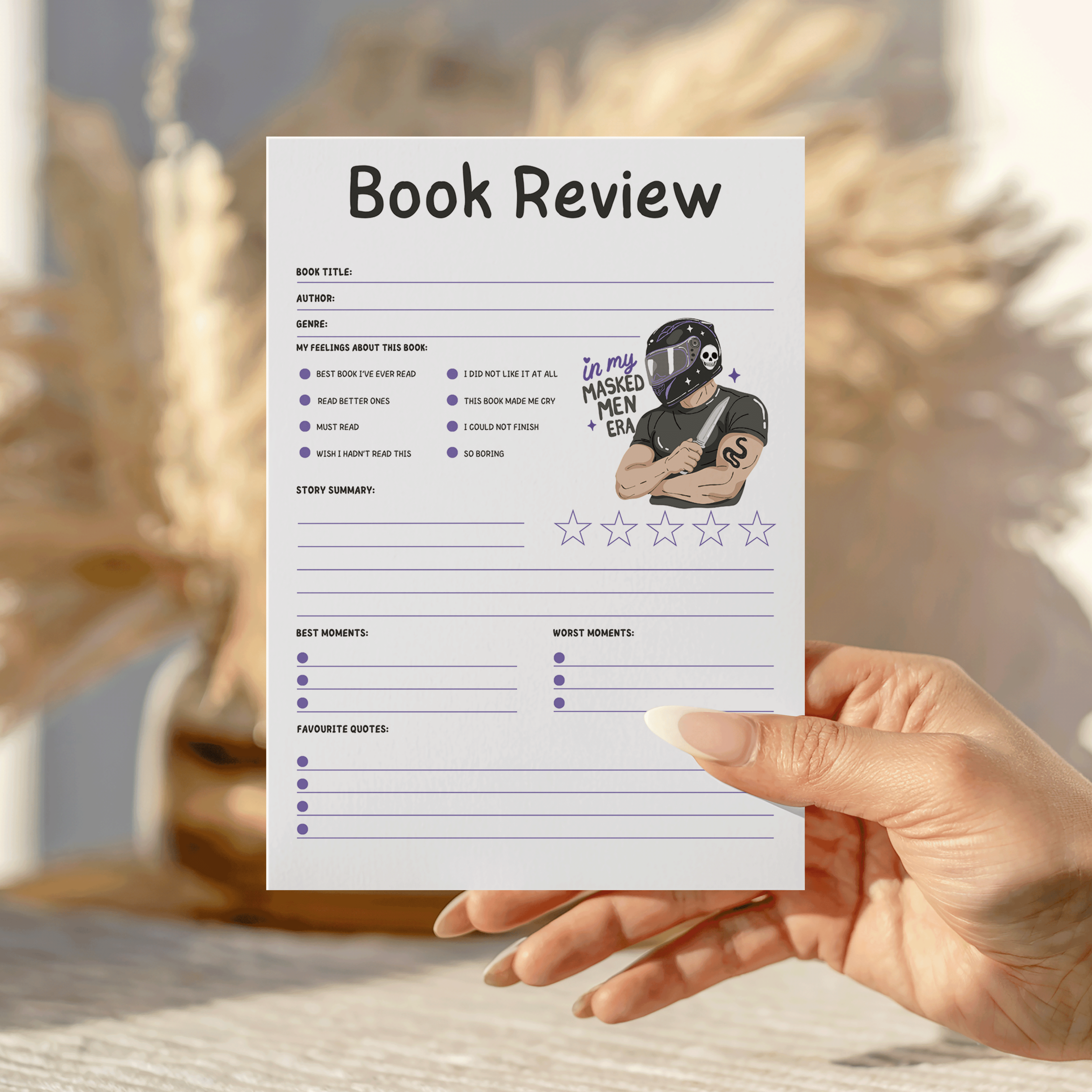 Masked Men Era Book Review Notepad