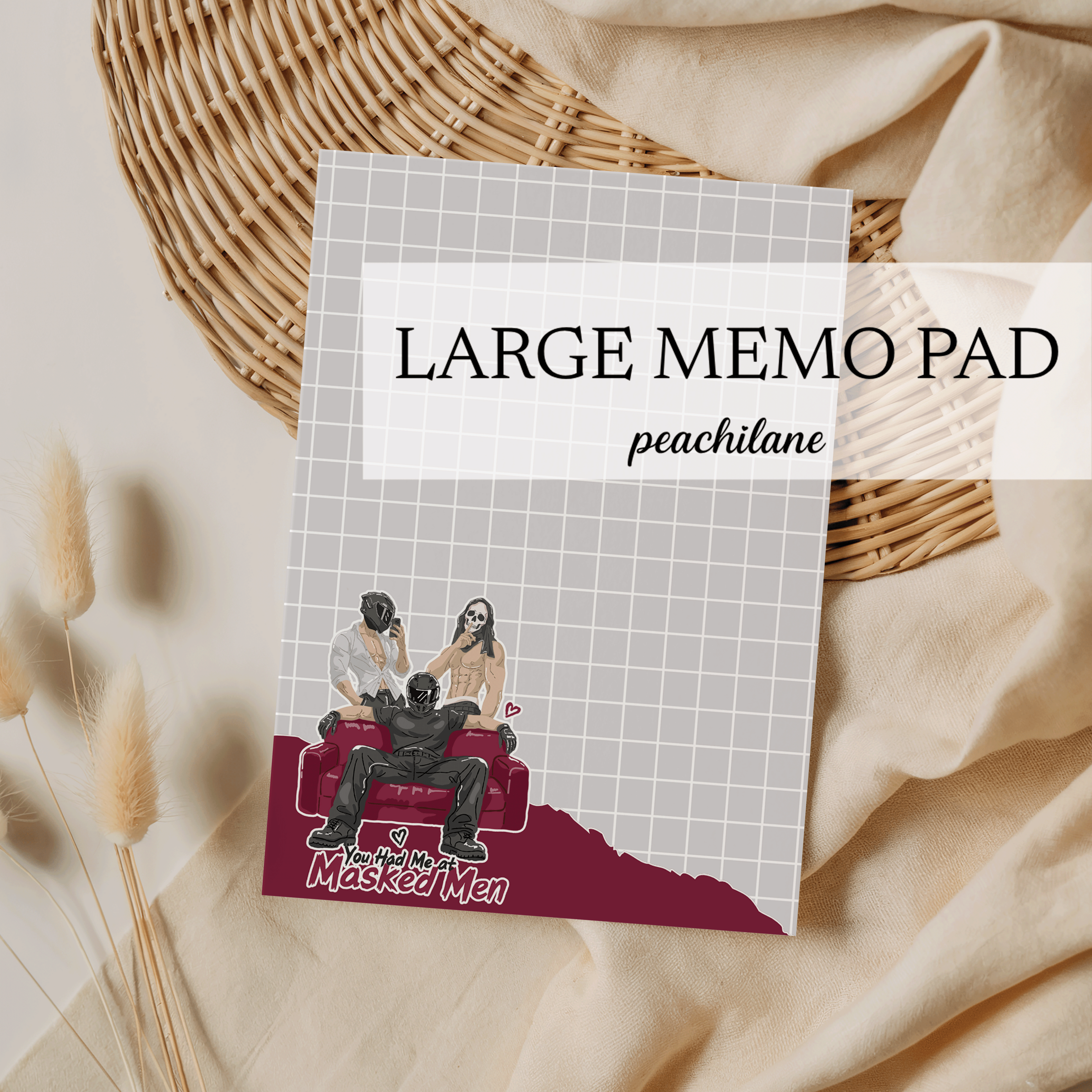 You had me at Masked Men Large Memo Pad