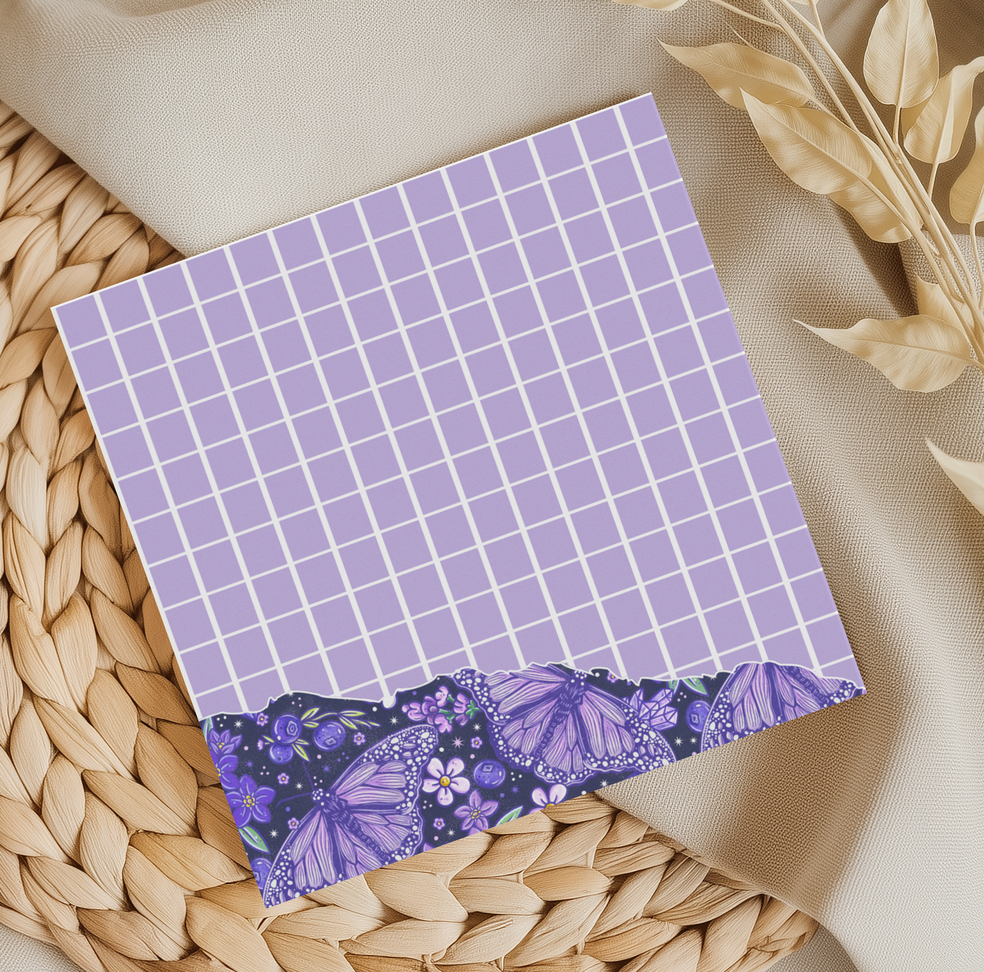 Purple Butterfly Memo Pad