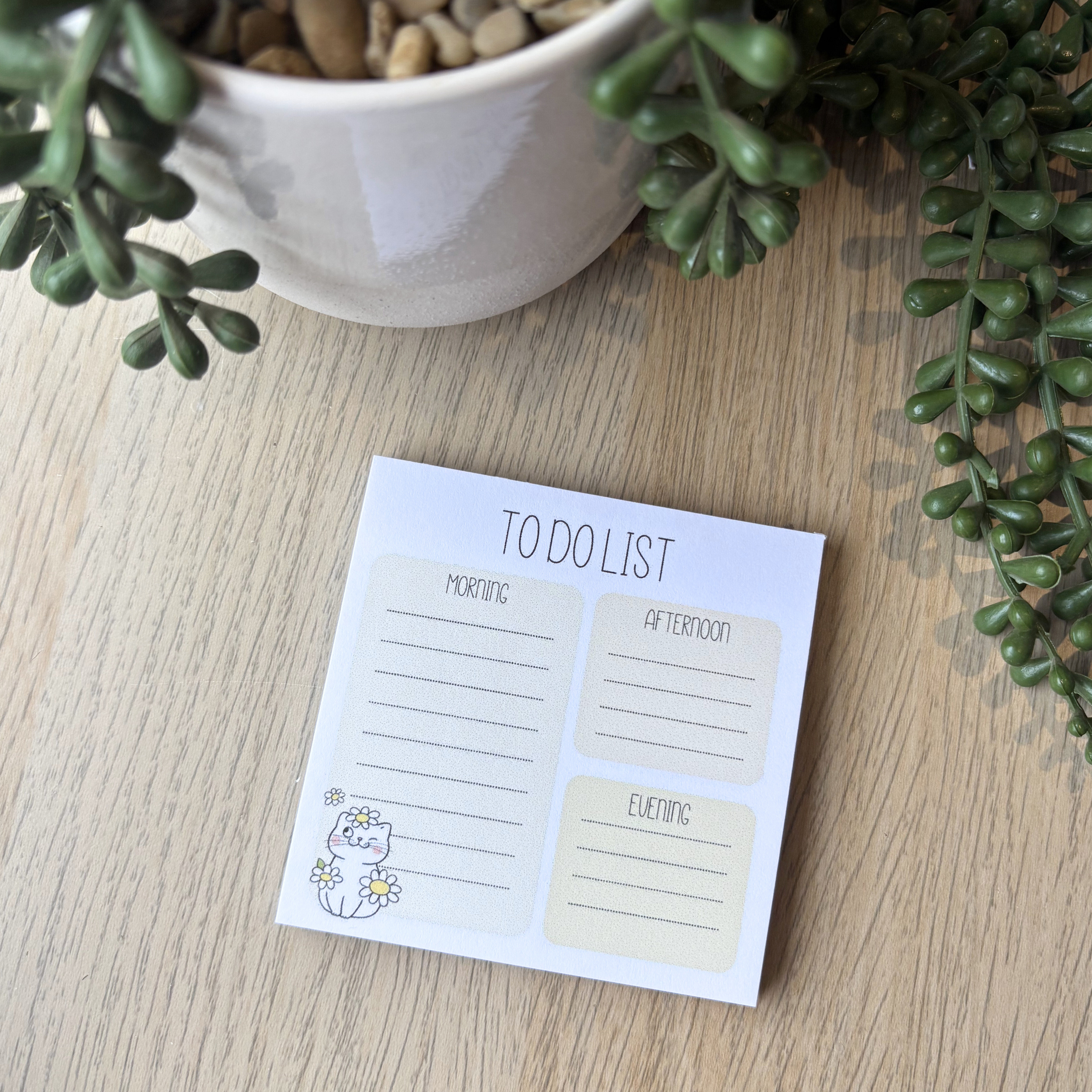 To do list Cat flower Memo Pad
