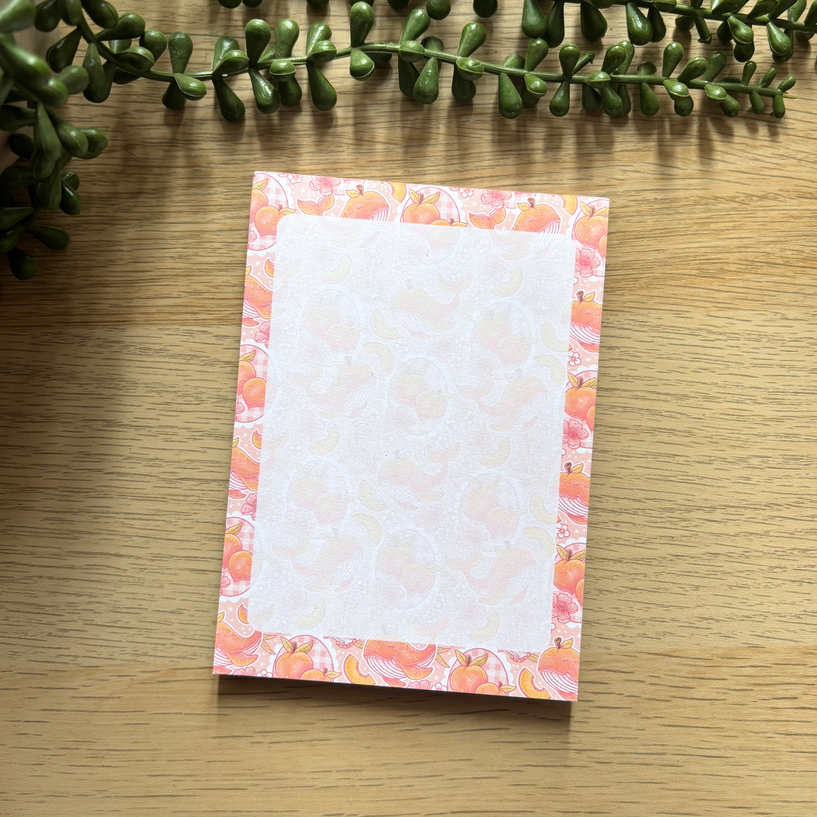Peach Whale Notepad (various sizes)