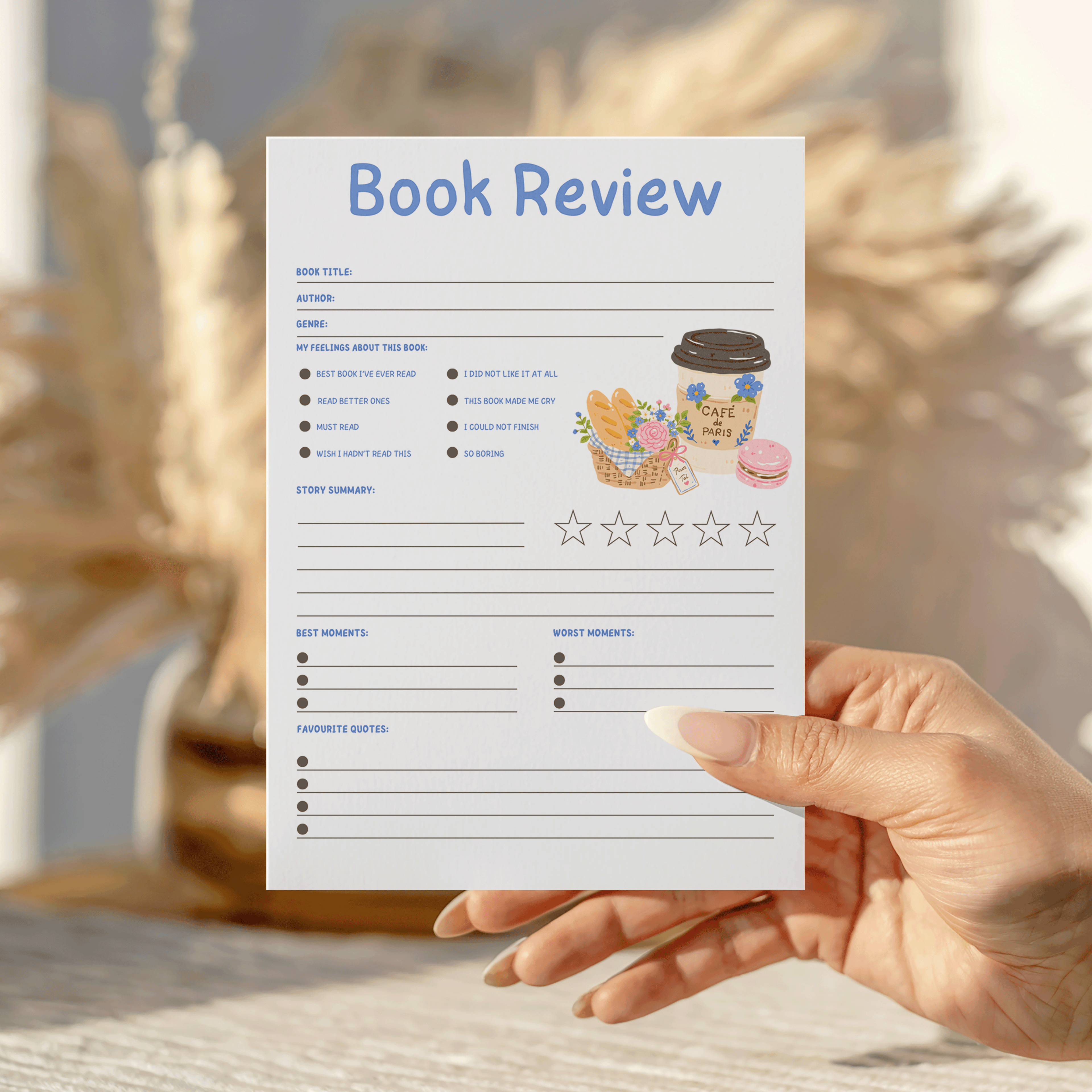 Paris Girlie Book Review Notepad