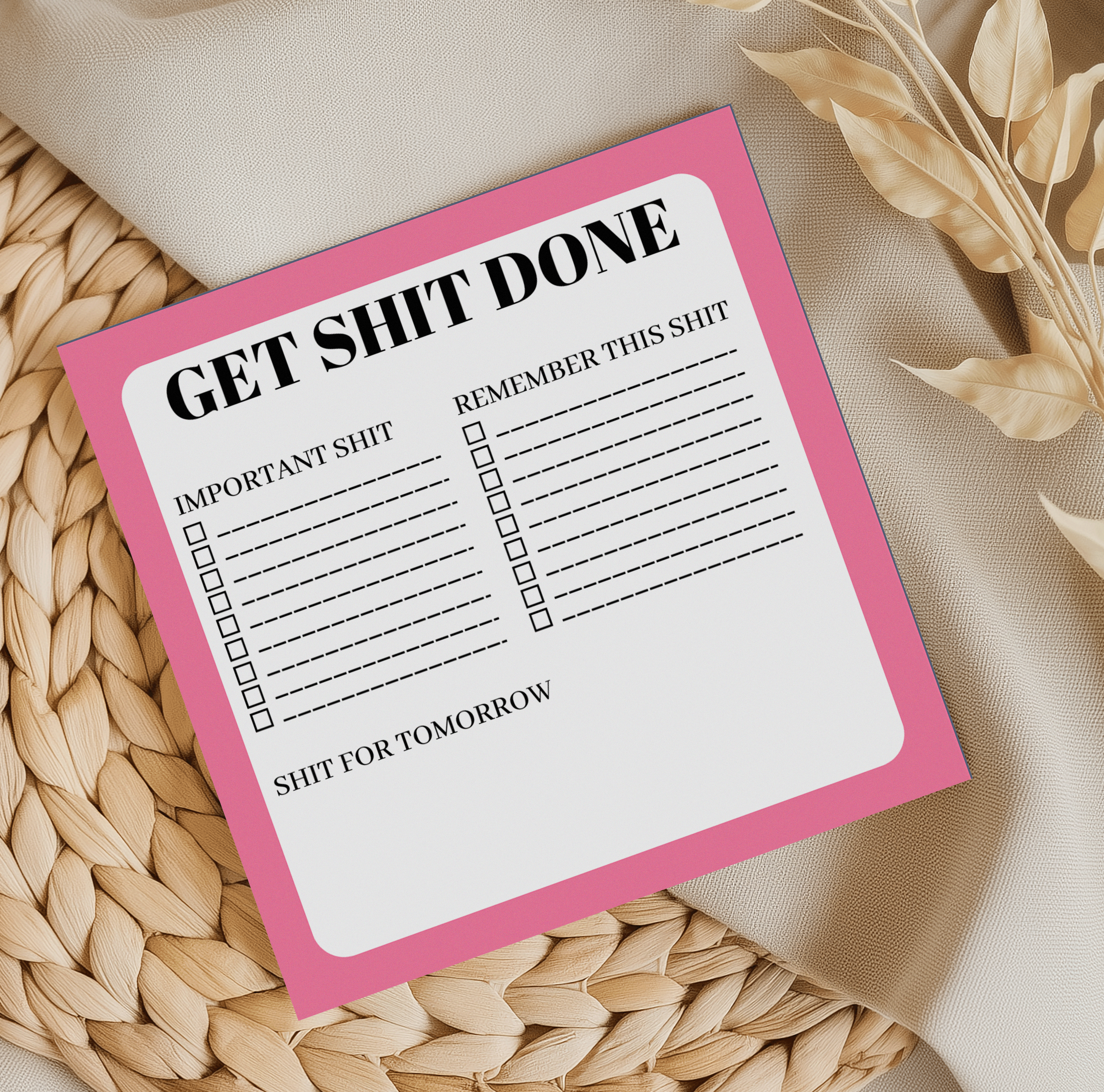 Get shit done memo pad