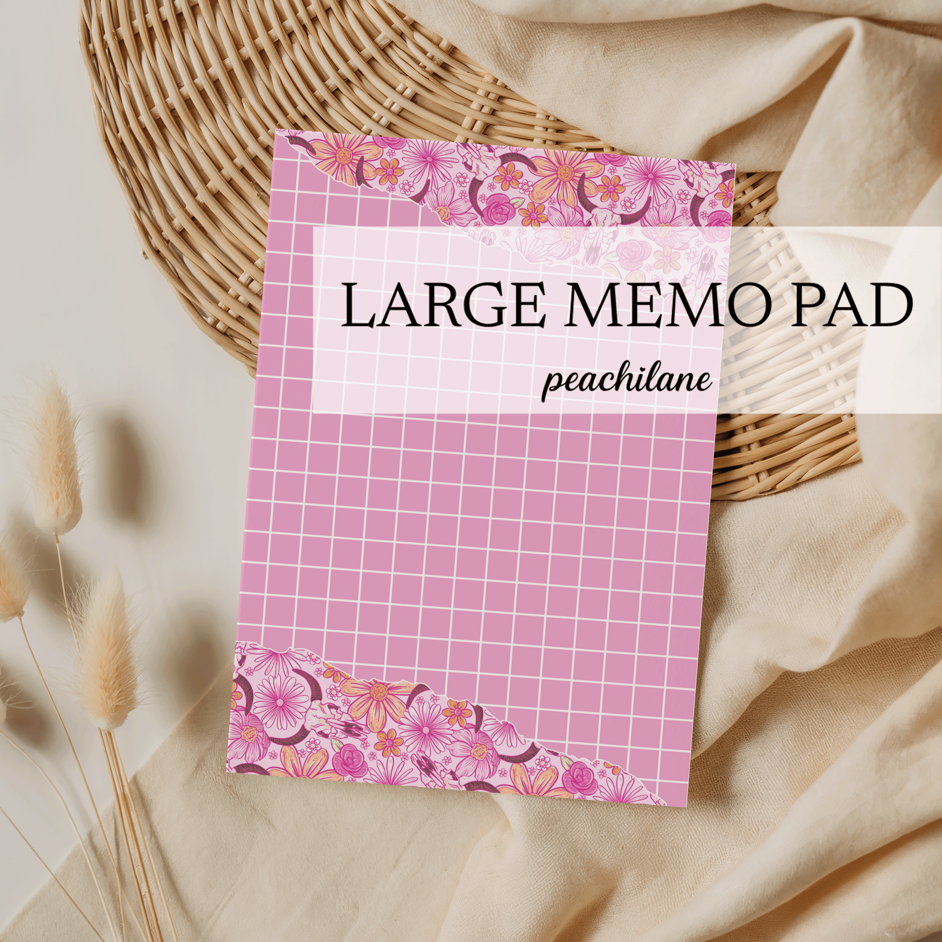 Pink Western Large Memo Pad