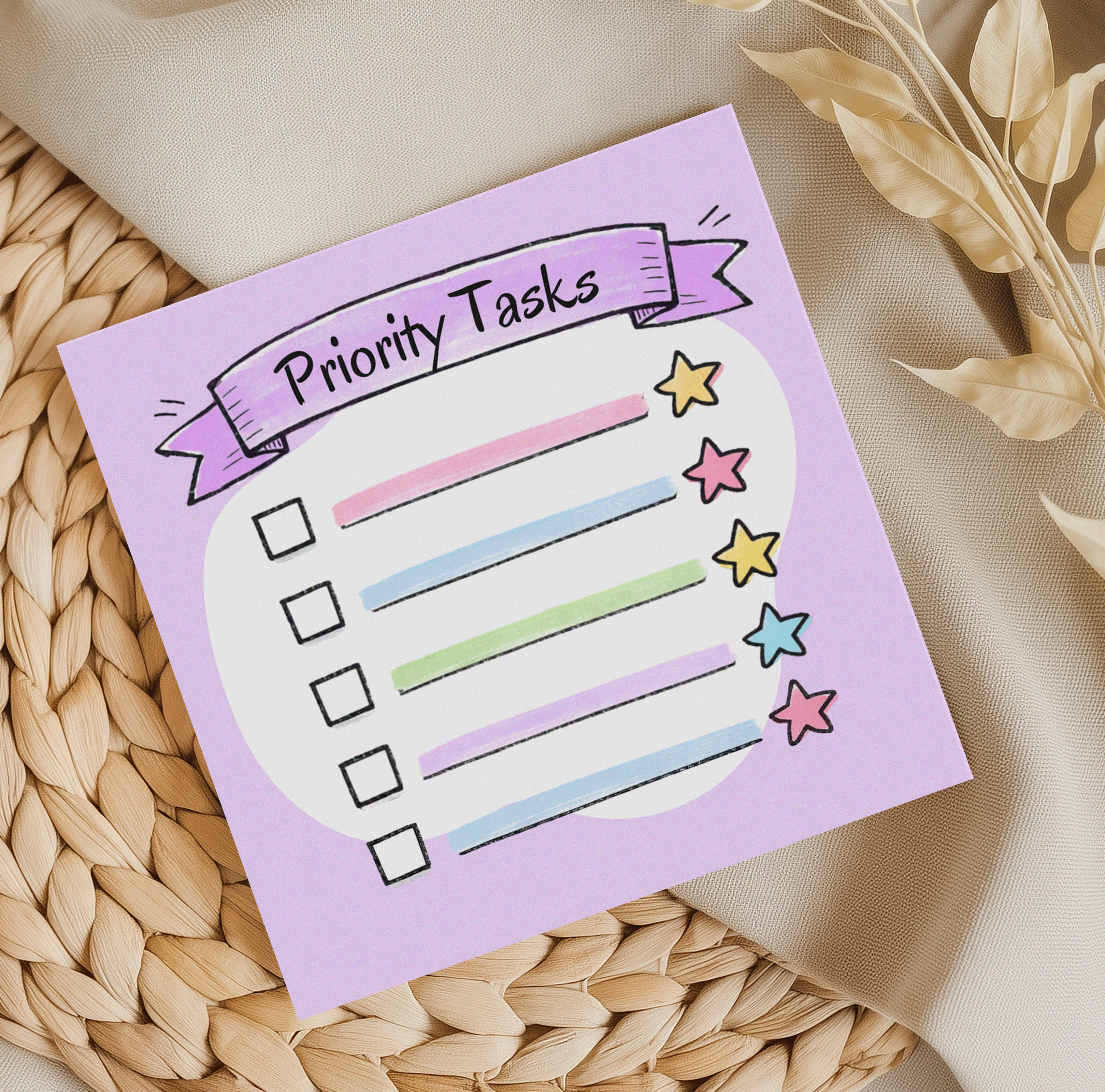 Priority Tasks Memo Pad