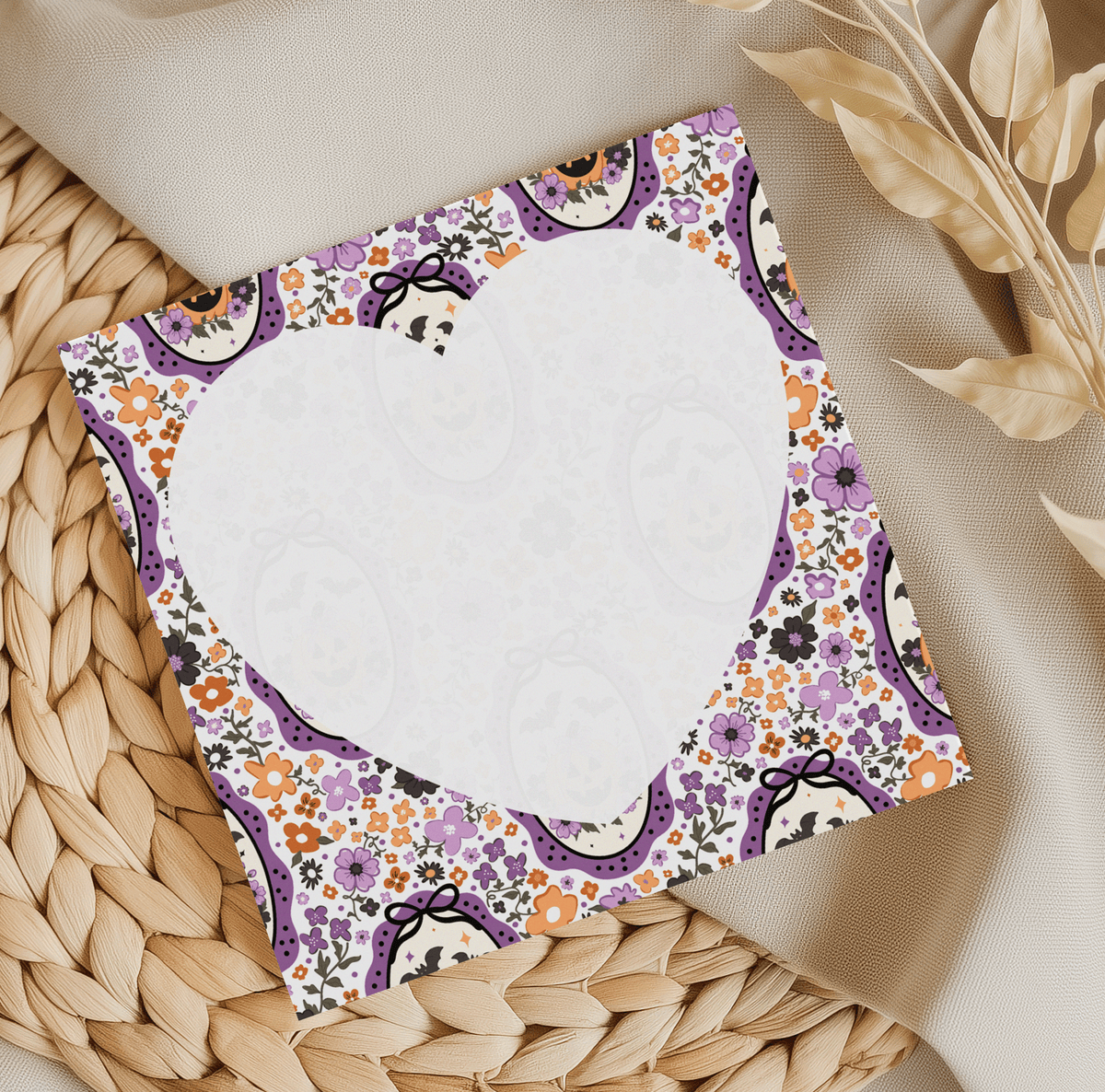 Pumpkin Frame Heart Memo Pad