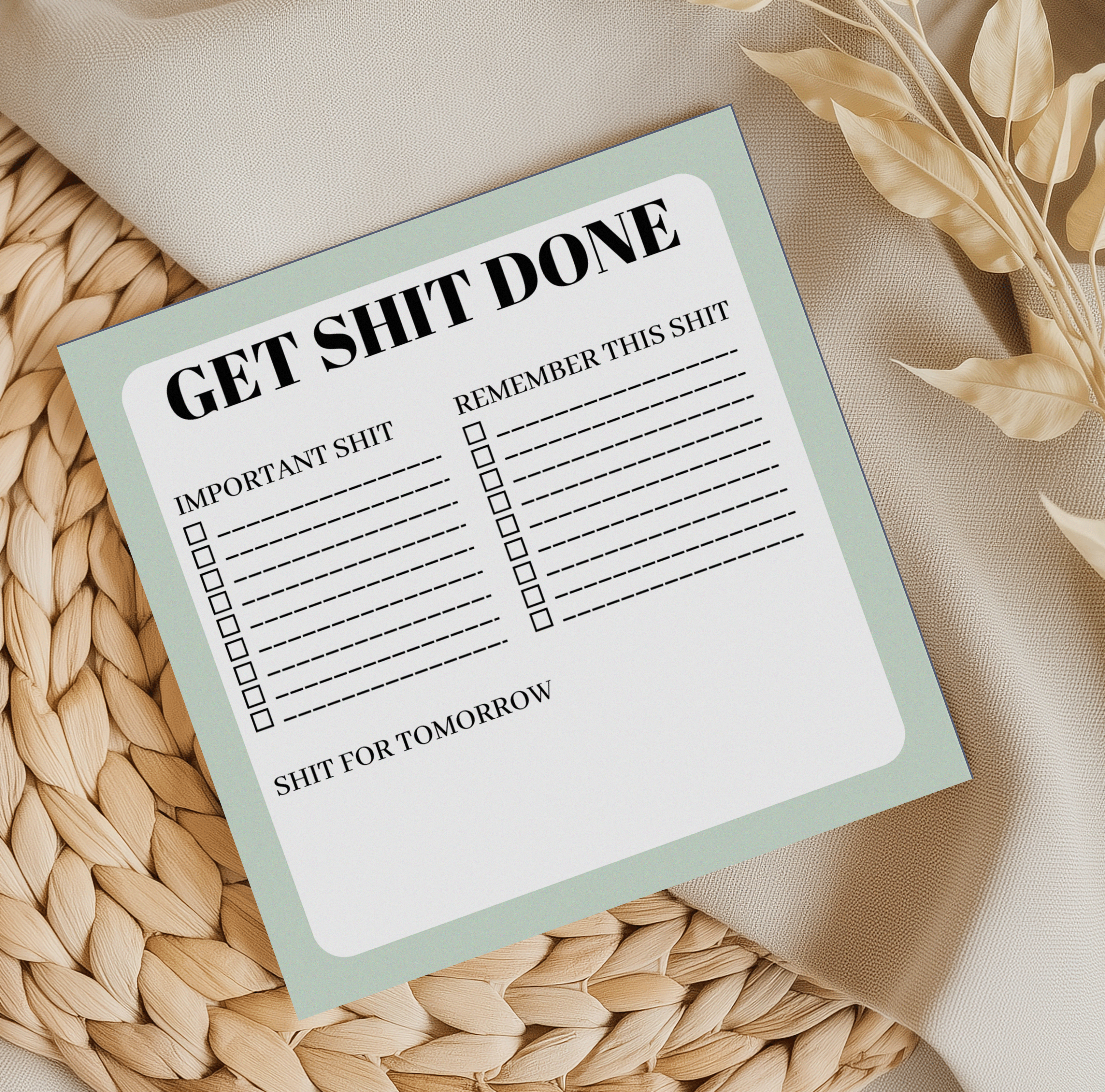 Get shit done memo pad
