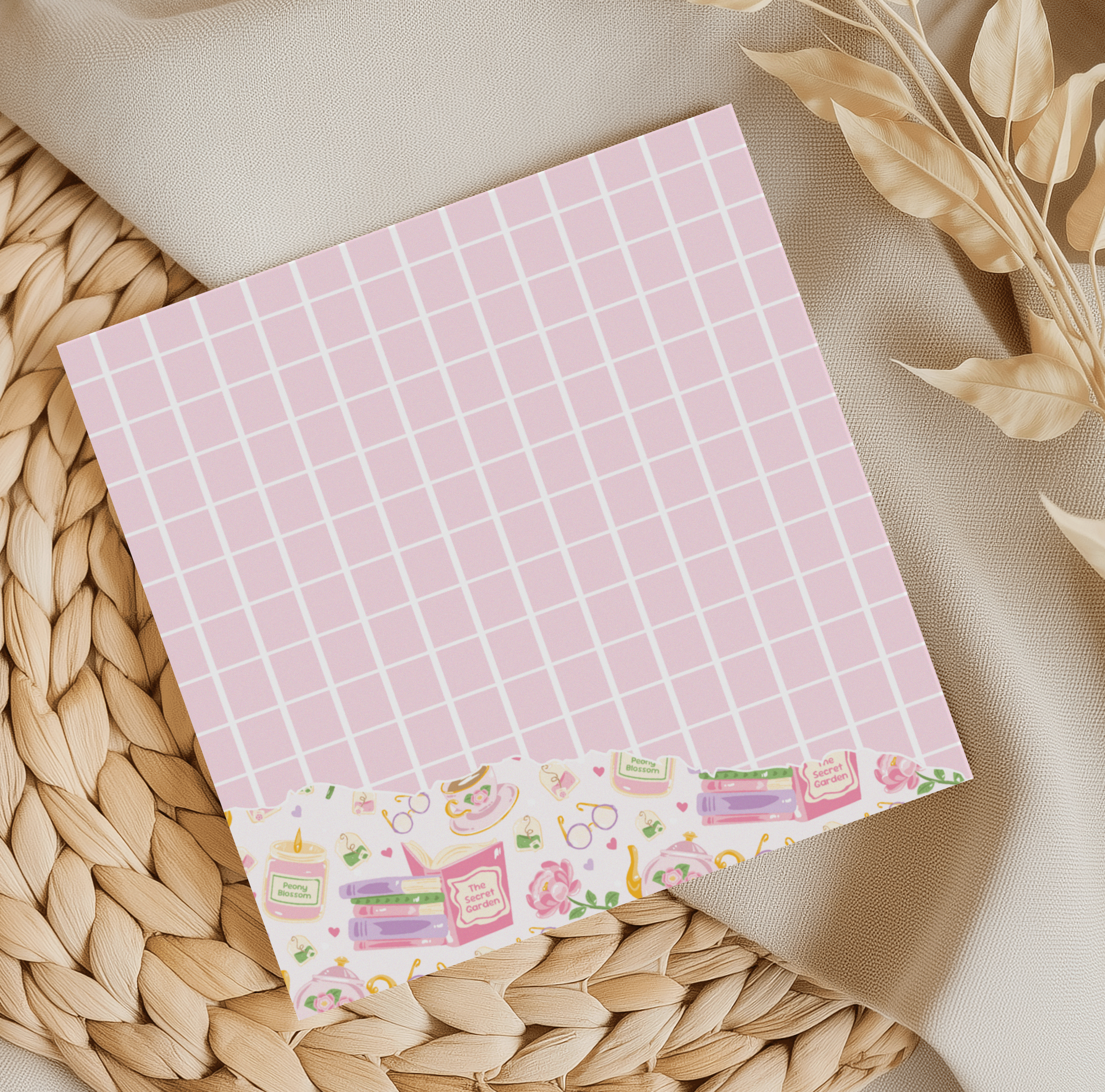 Secret Garden grid Memo Pad