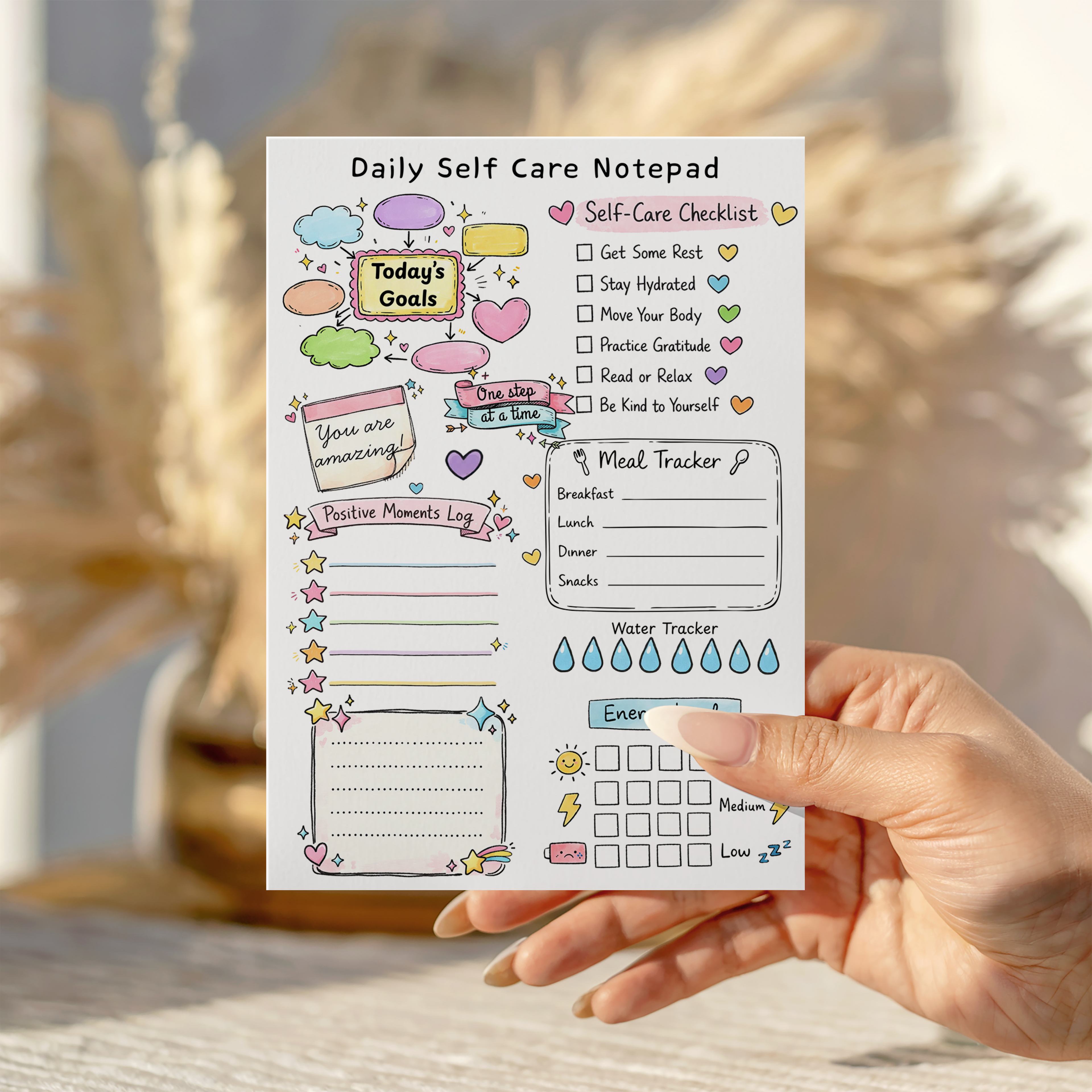Daily Self care Notepad