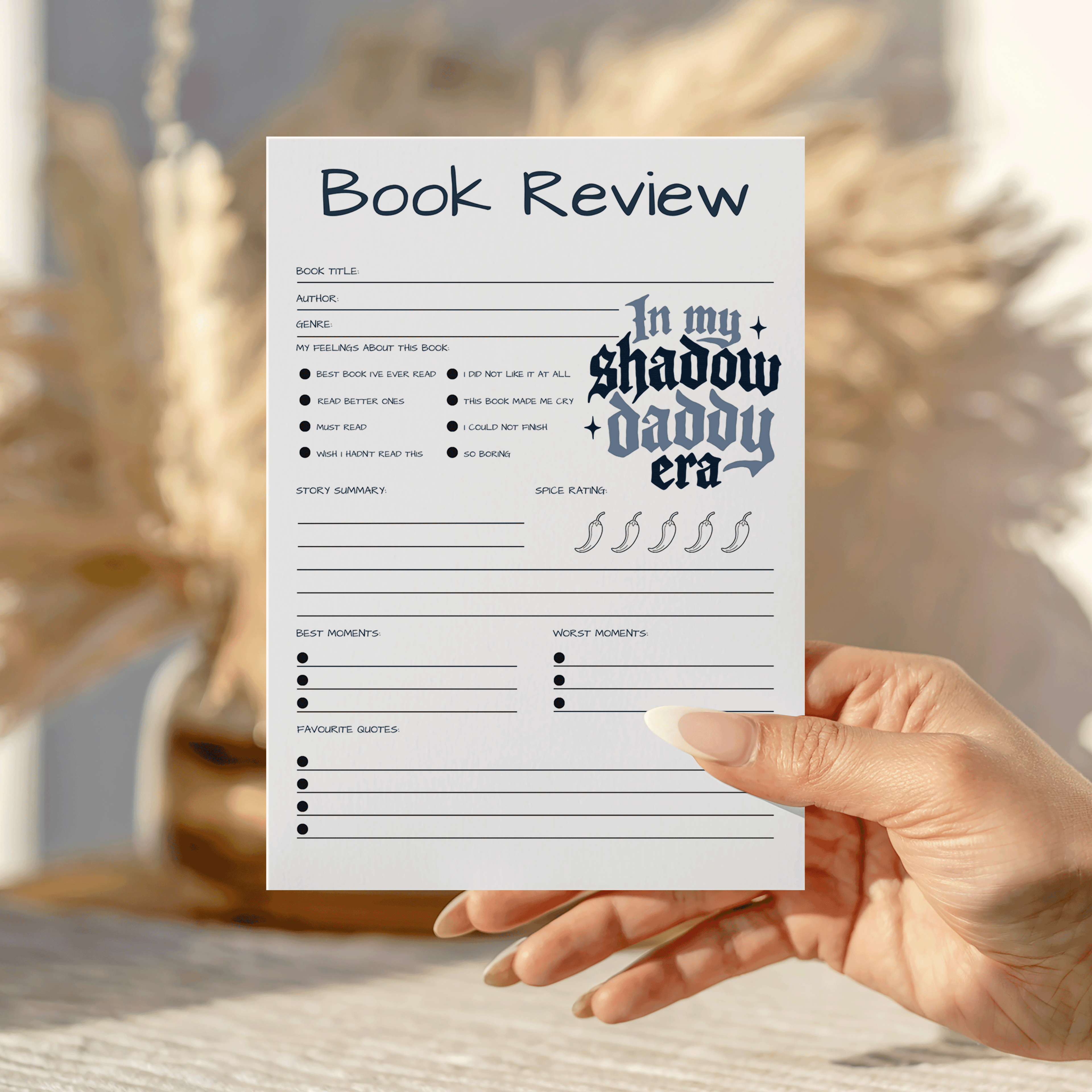 Shadow Daddy Era Book Review Notepad