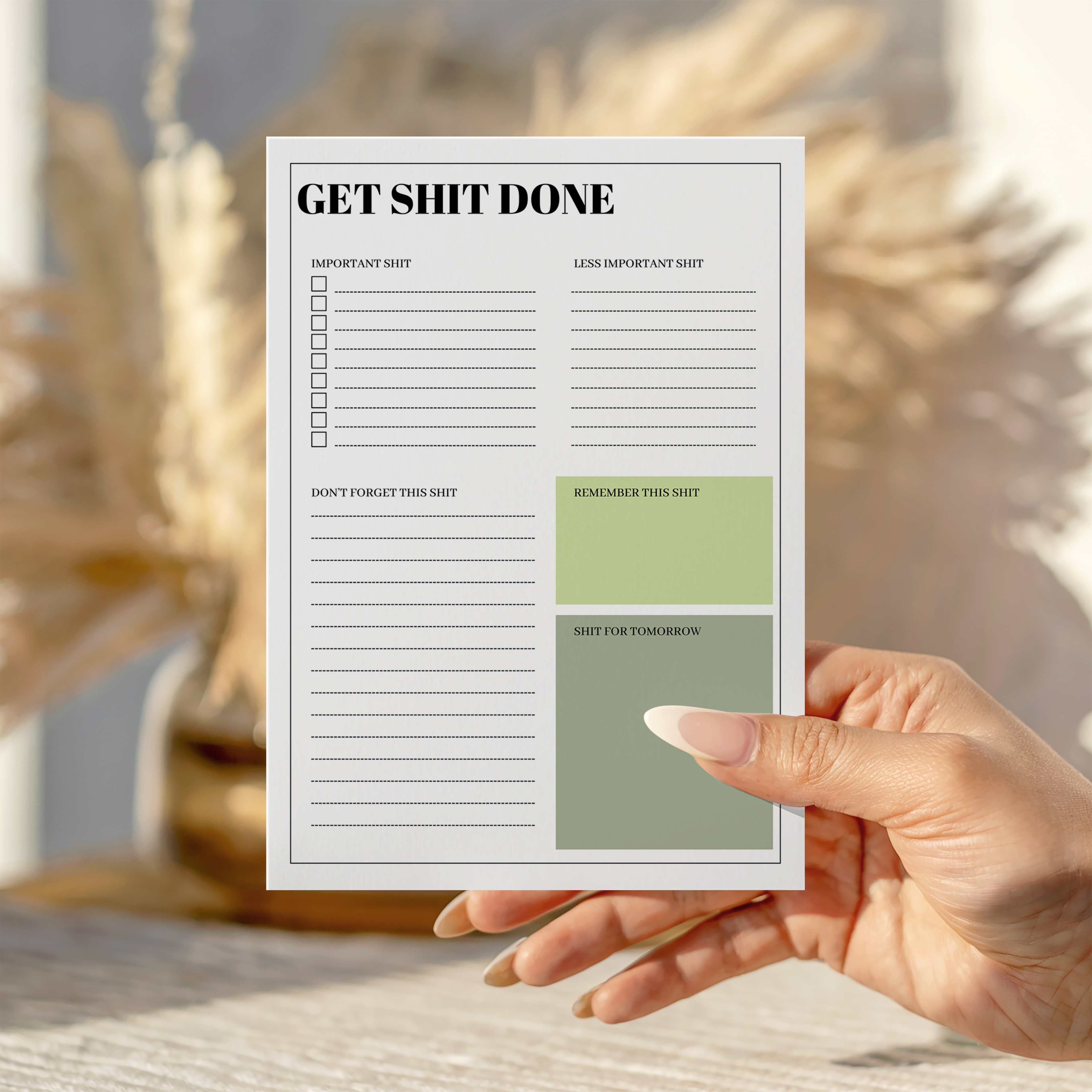 Get Sh*t Done (Green) Planner Notepad