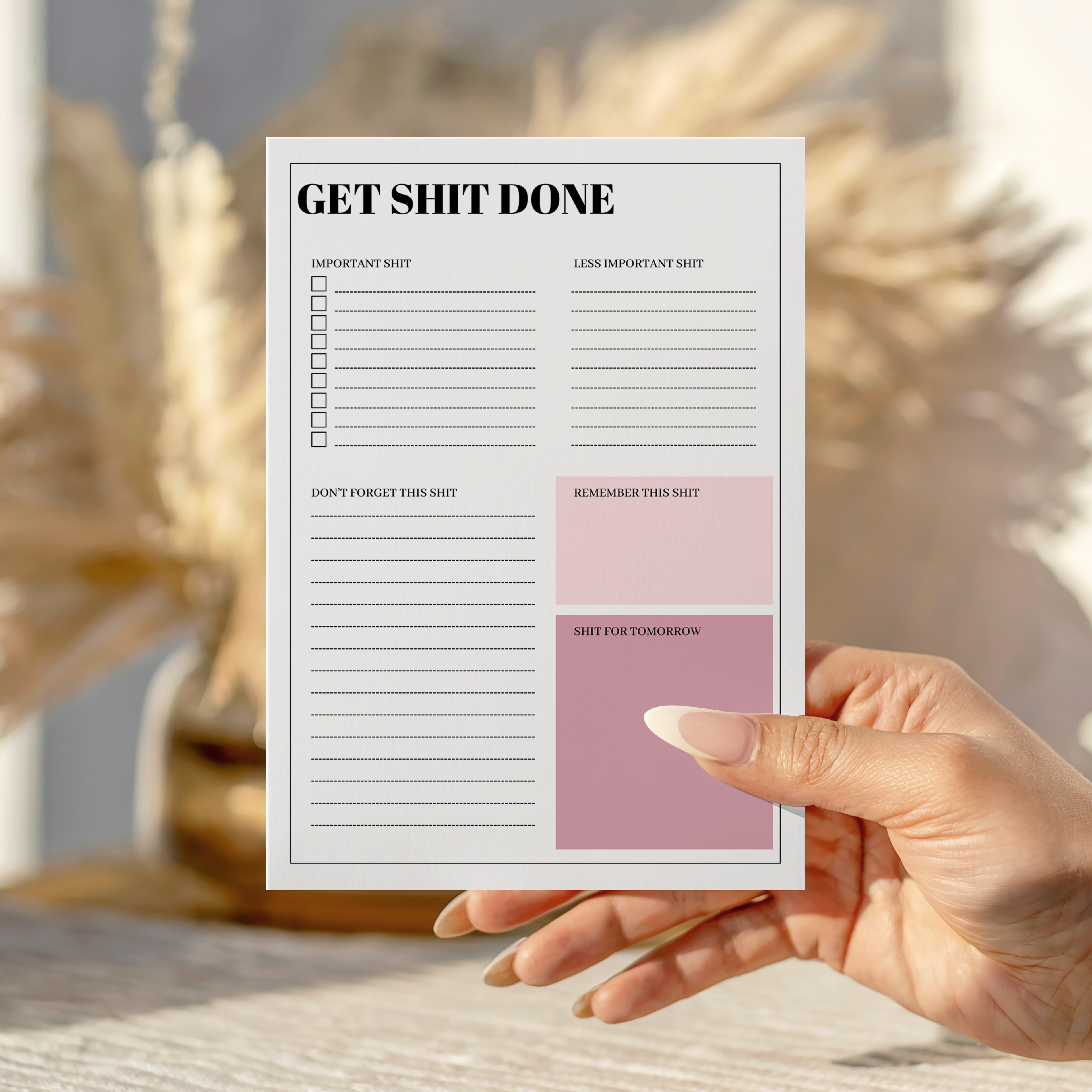 Get Sh*t Done (Pink) Planner Notepad