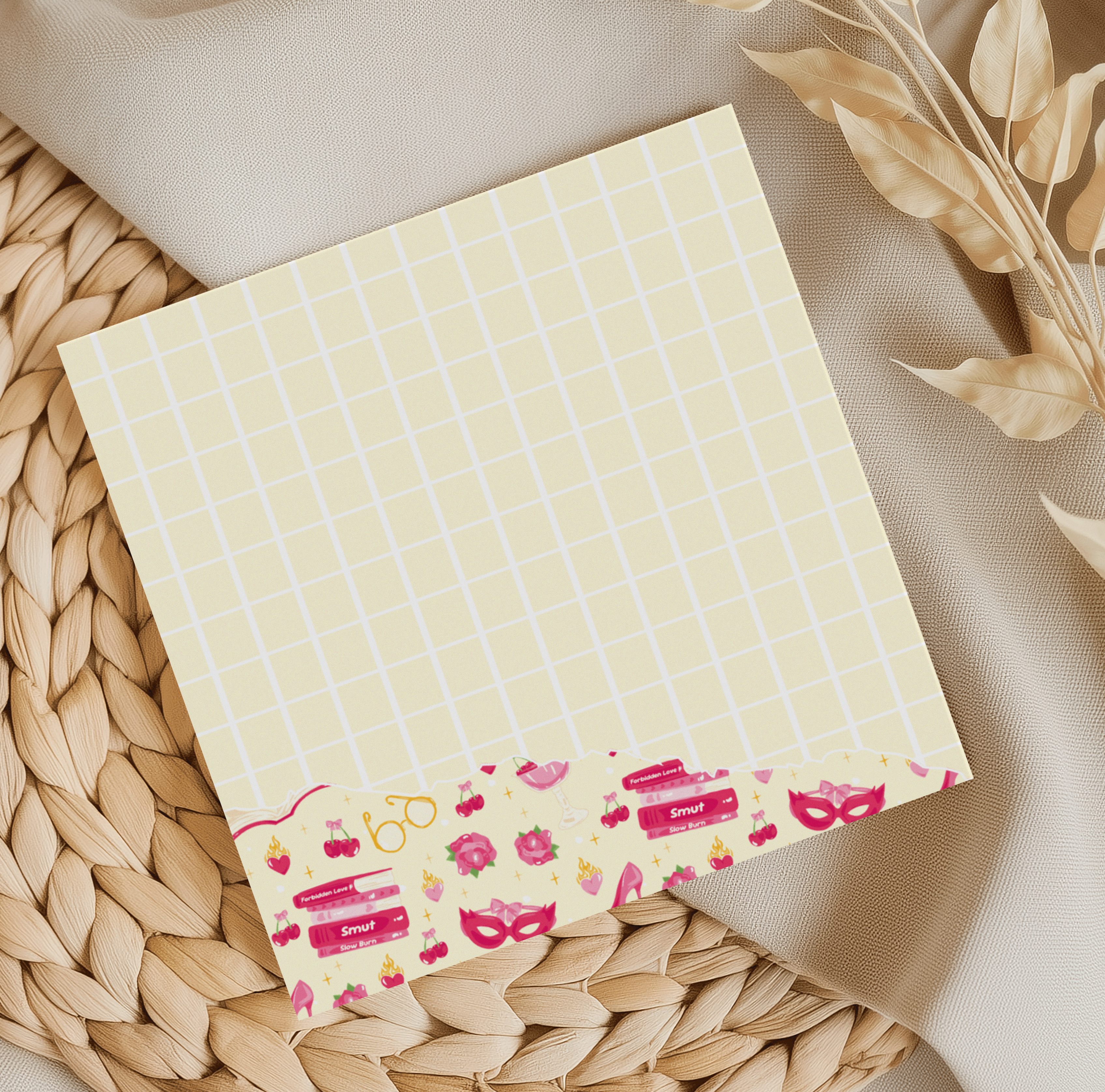 Smut Yellow Grid Memo Pad