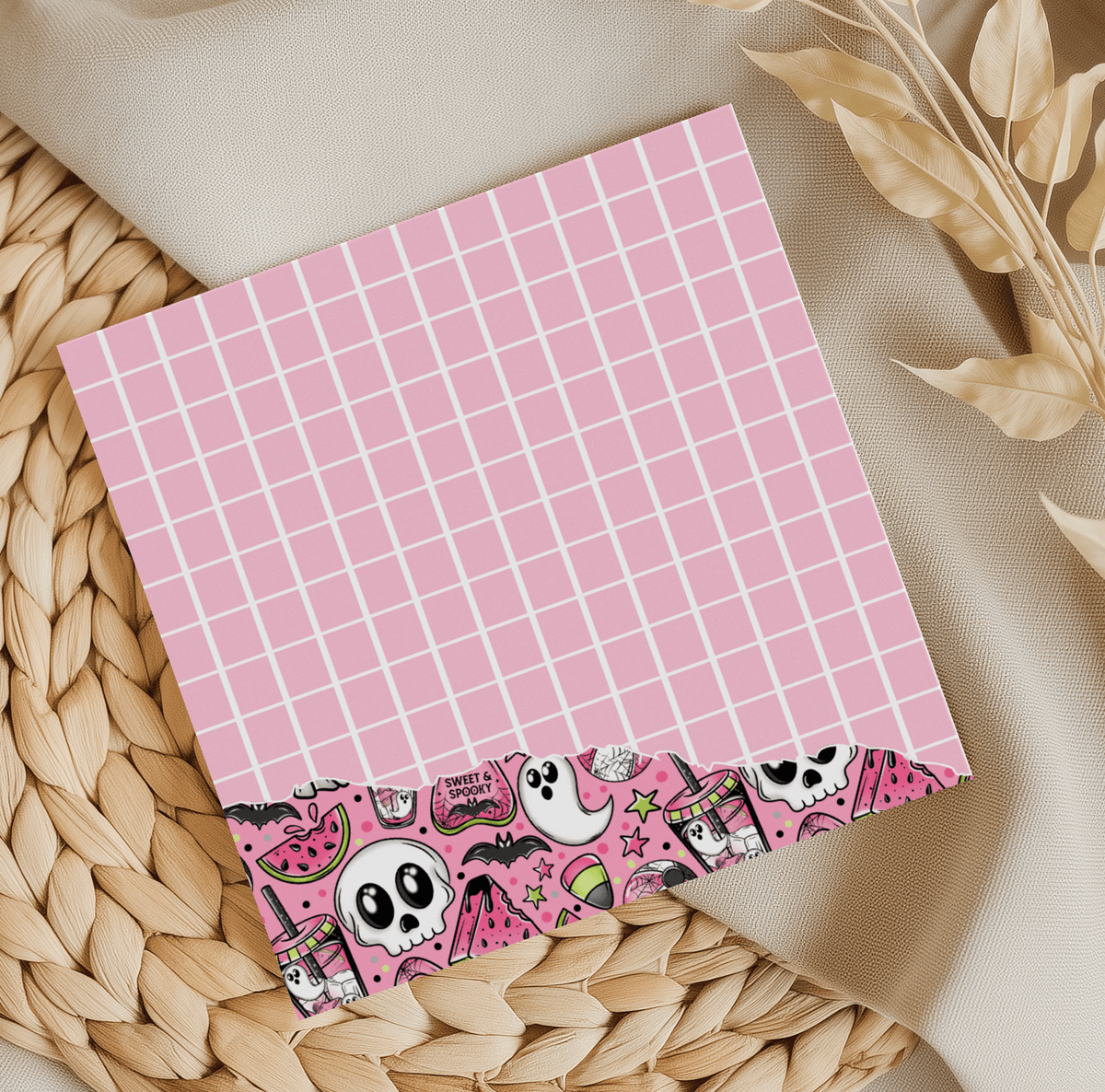 Sweet and Spooky Grid Memo Pad