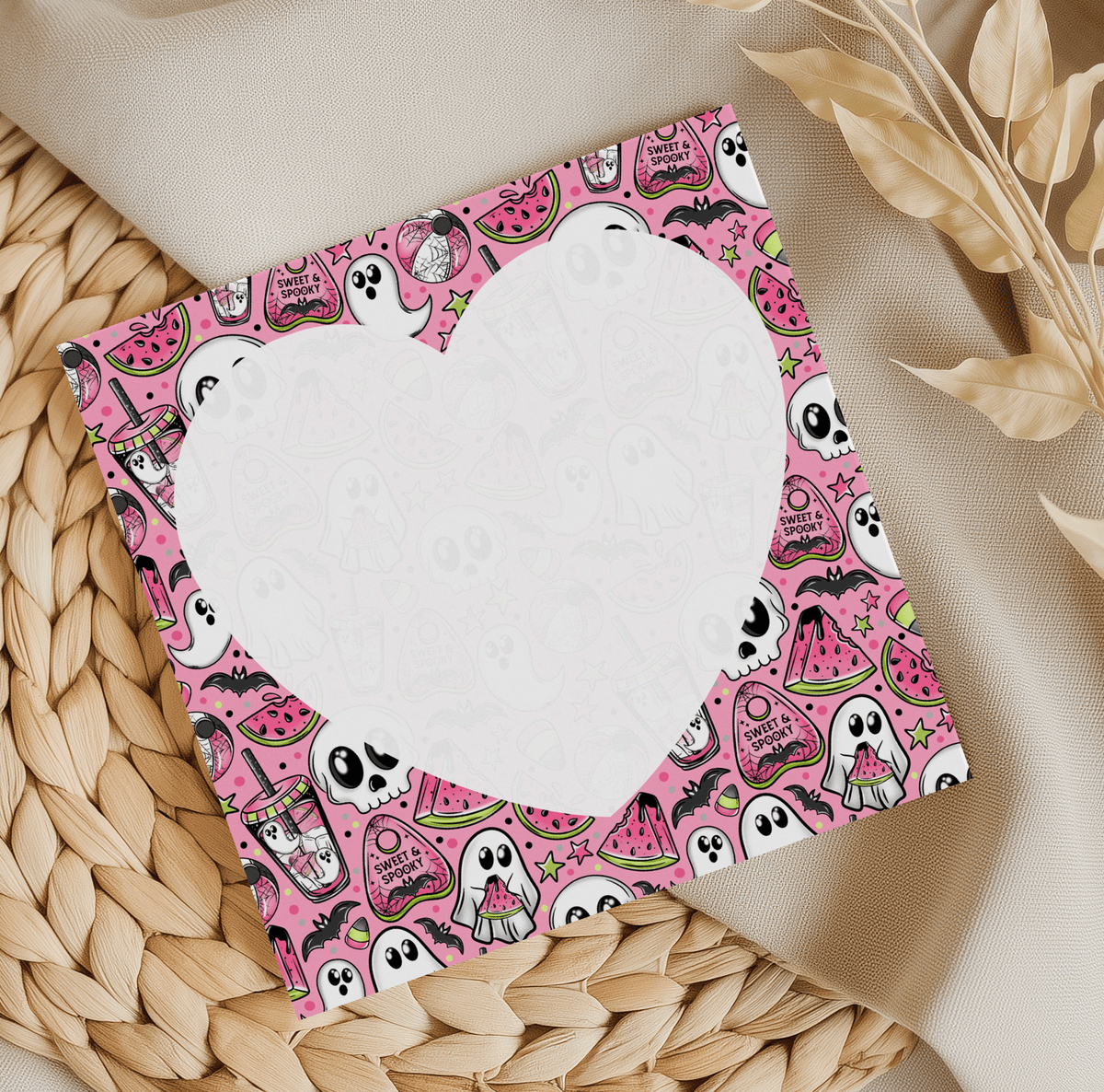 Sweet and Spooky Heart Memo Pad