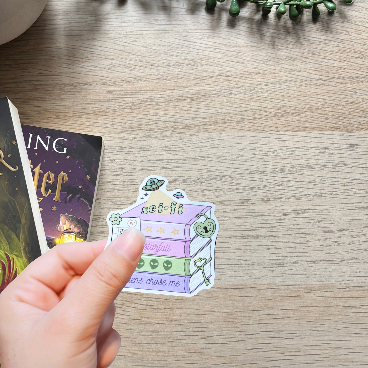 Sci-fi Bookstack Sticker