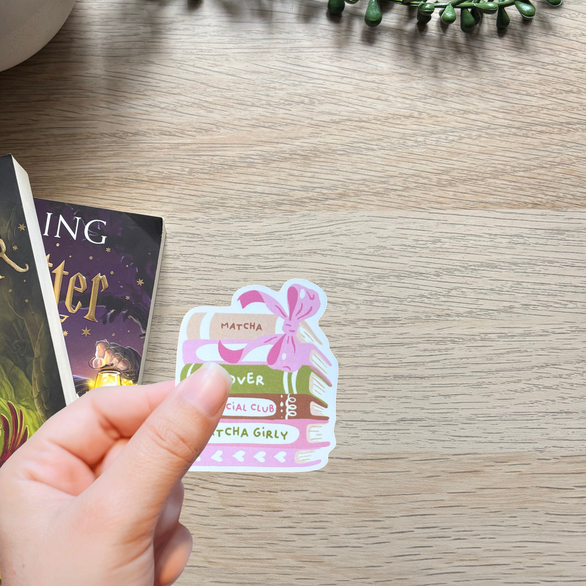 Matcha Bookstack Sticker