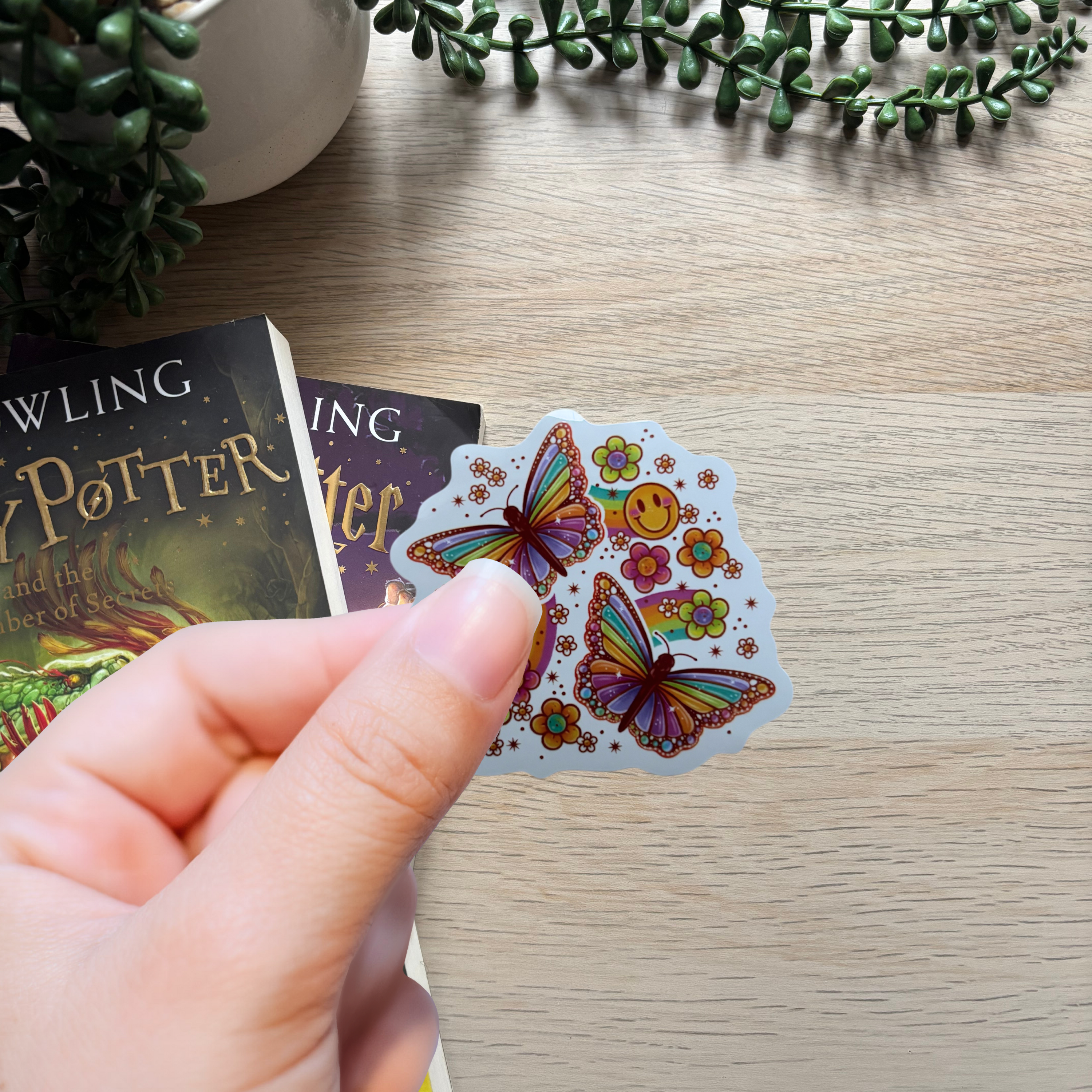 Butterfly Smiley Sticker