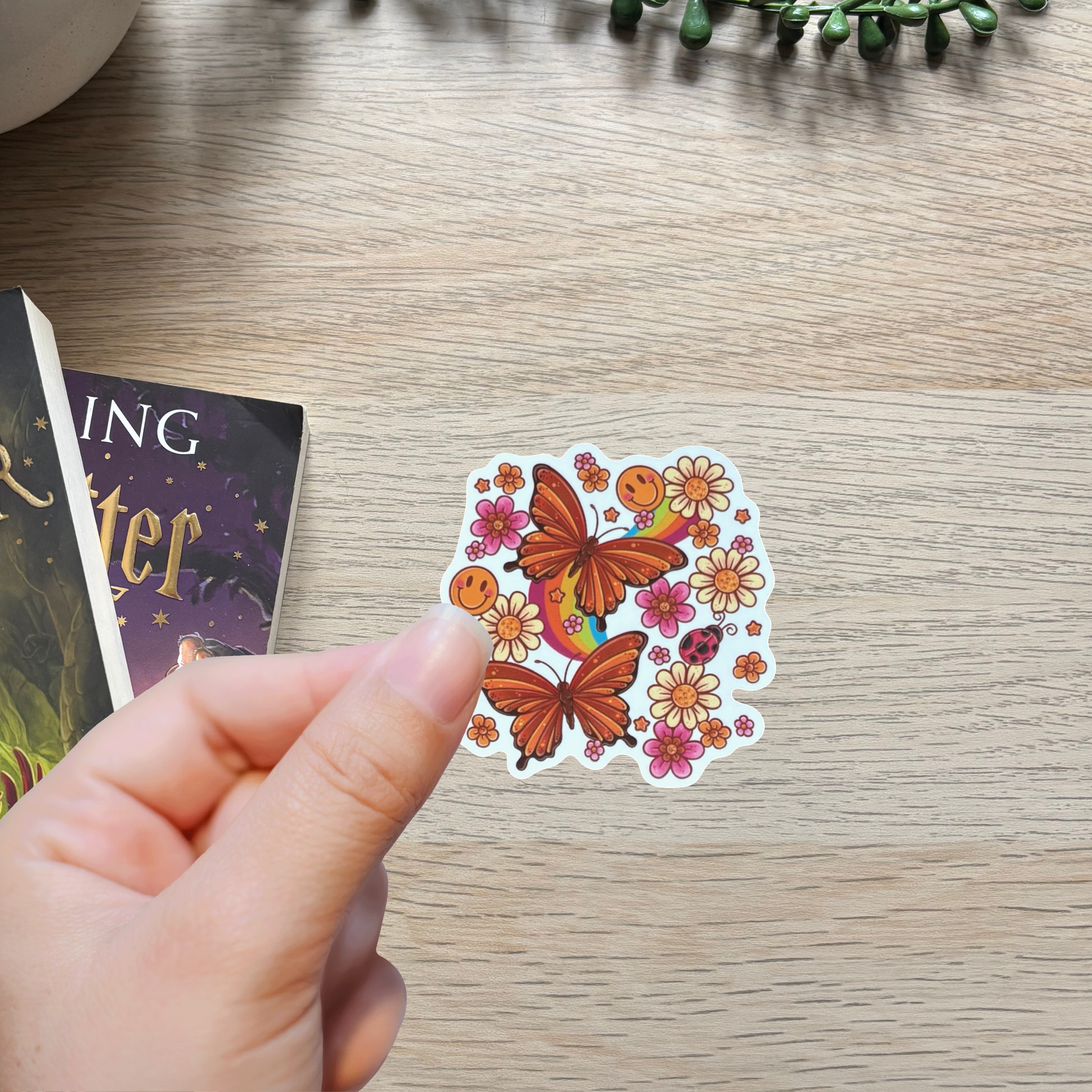 Orange Butterfly Sticker