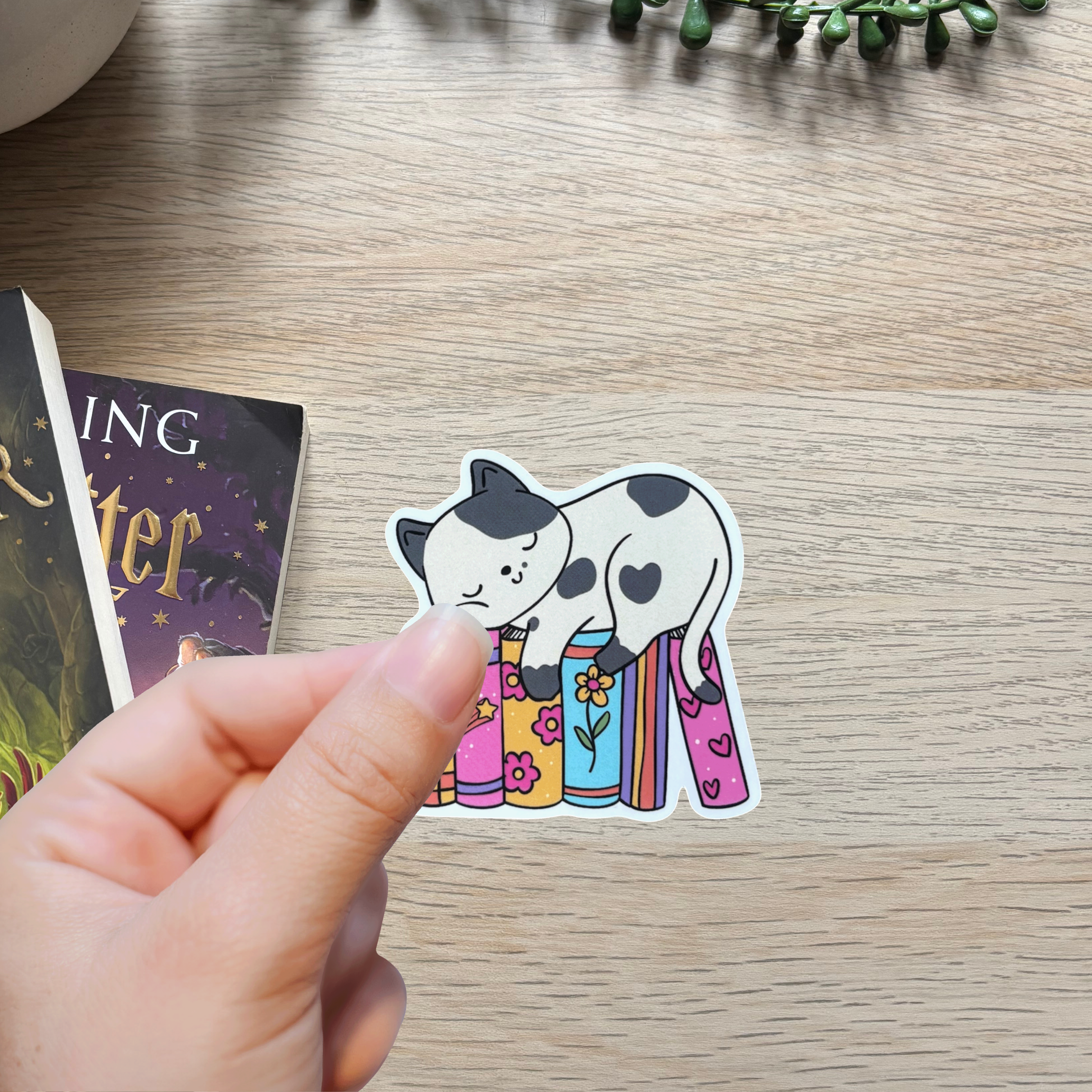 Cat Books Sticker