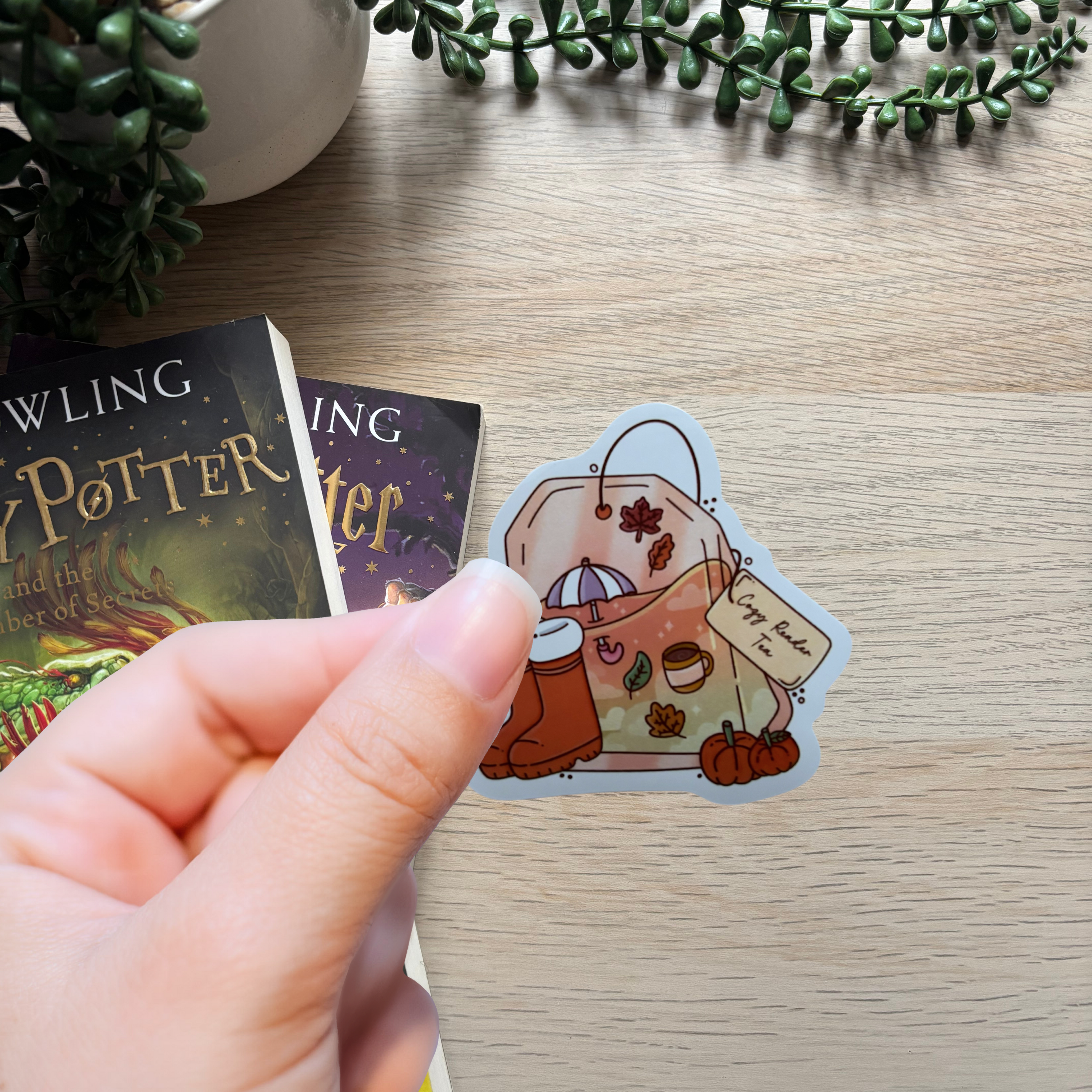 Cozy Reader Tea Sticker