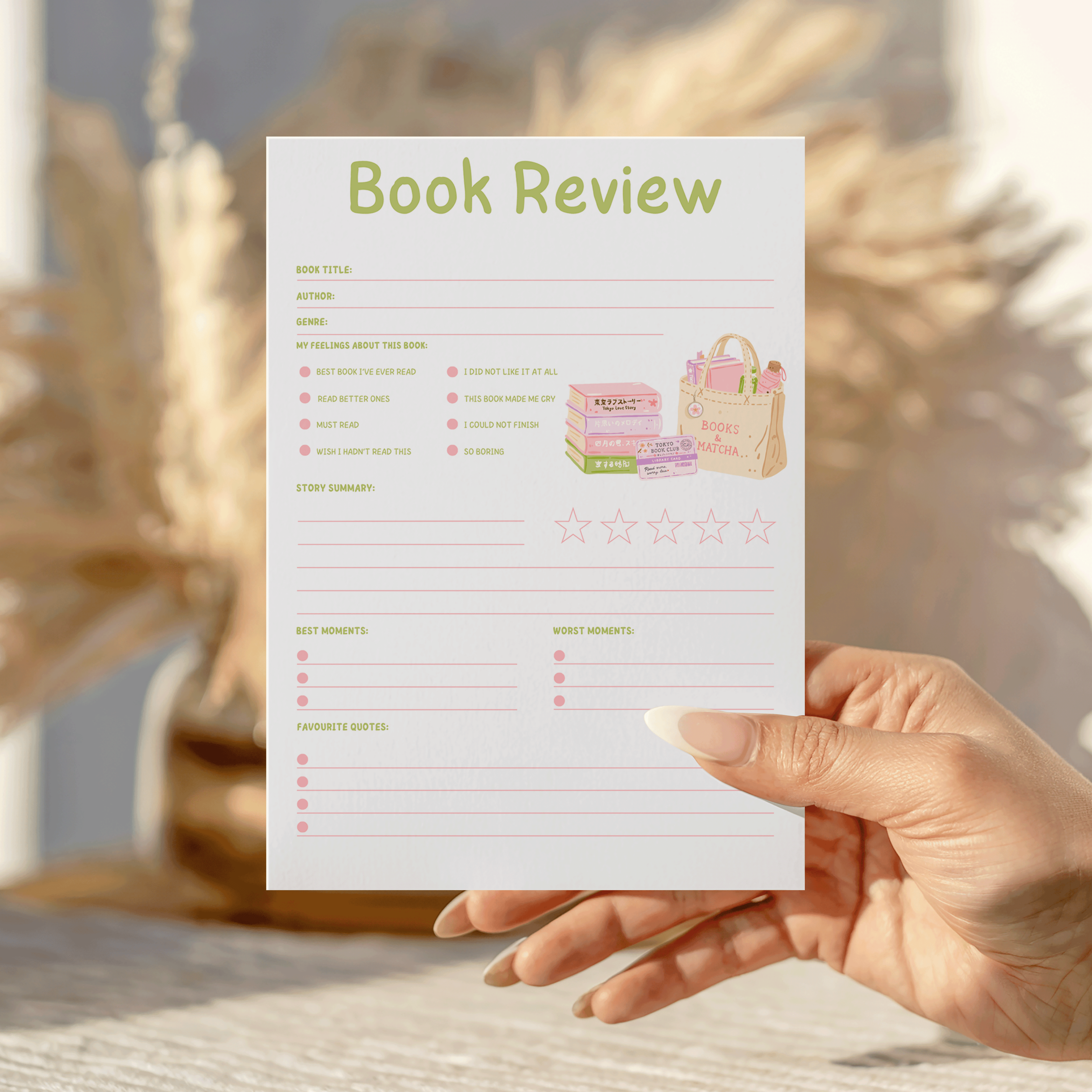 Tokyo Girlie Book Review Notepad