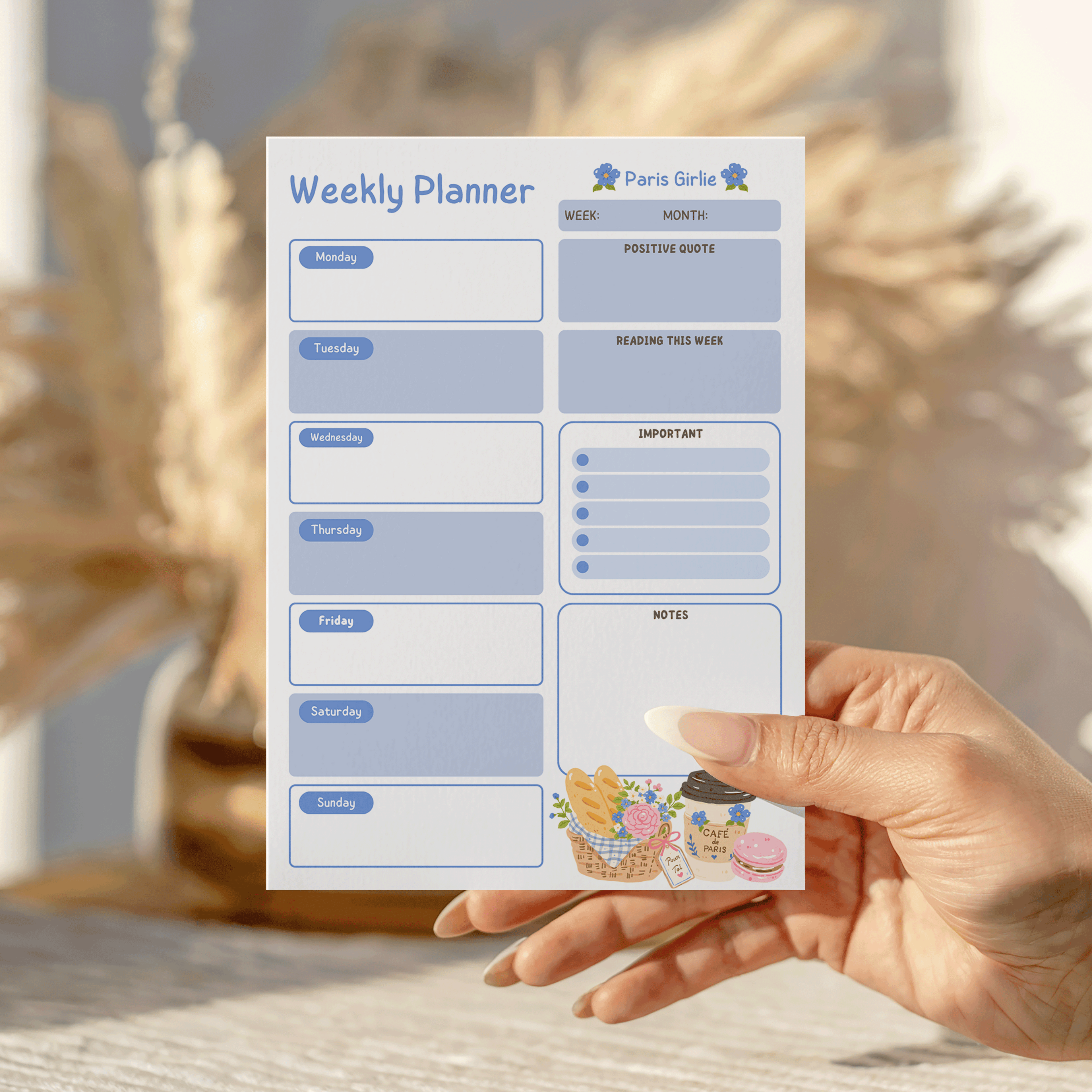 Paris Girlie Weekly Notepad