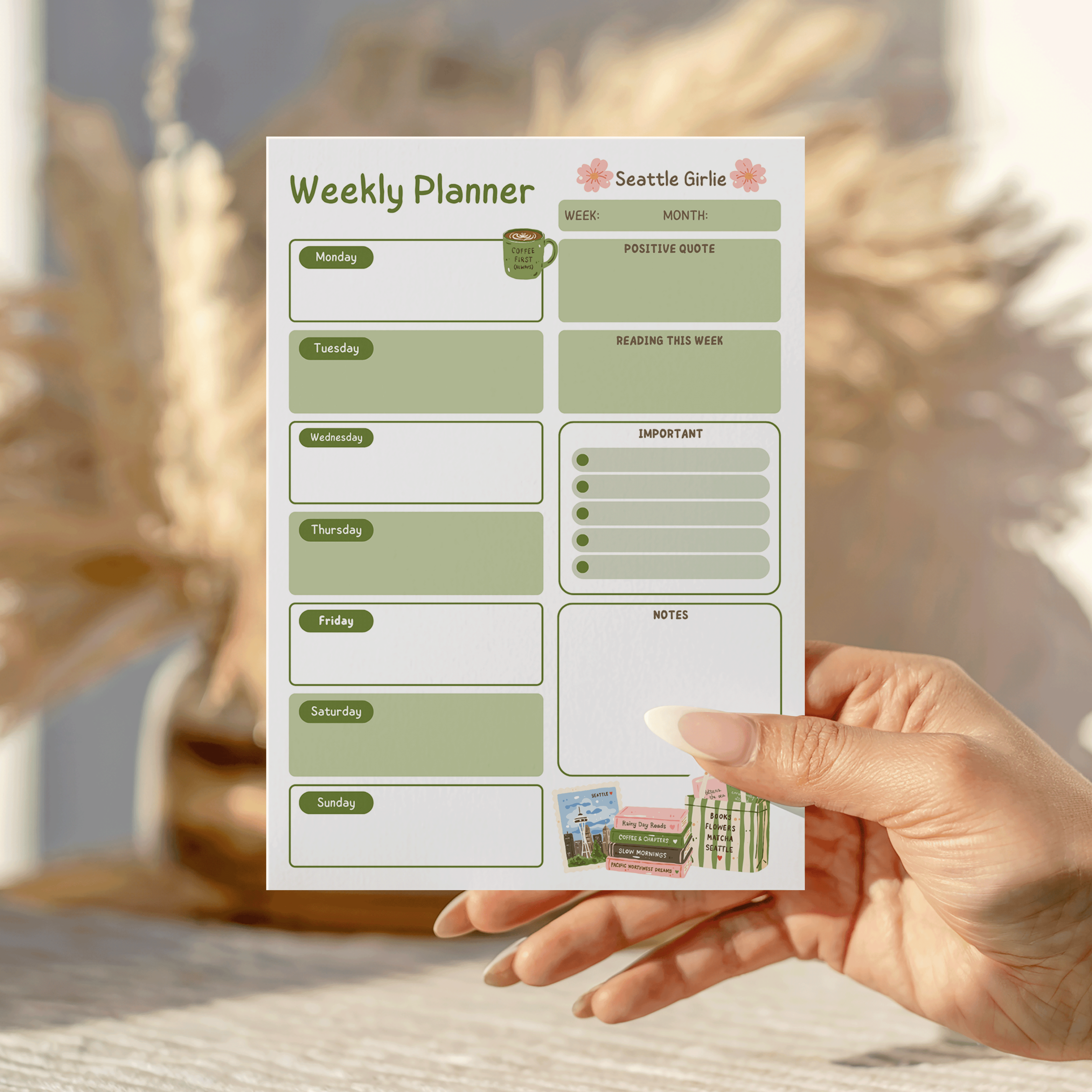 Seattle Girlie Weekly Notepad